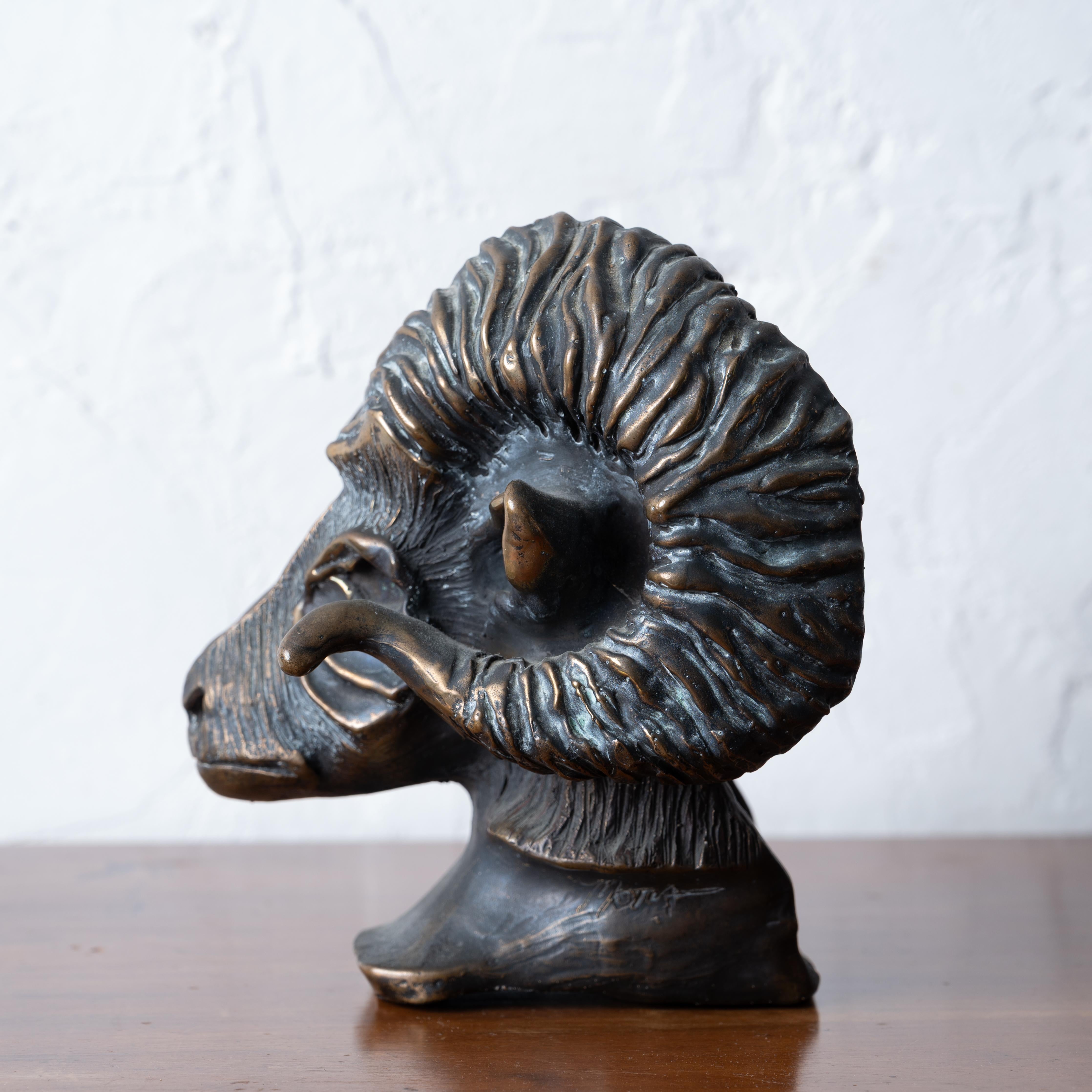 Widderkopf Bronze im Angebot 4