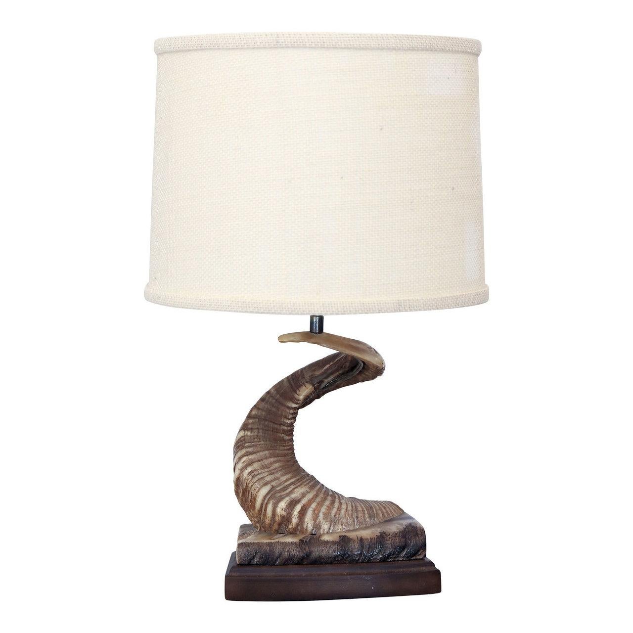 French Vintage Ram Horn Table Lamp