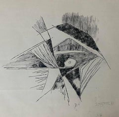 Untitled, Pen & Ink on Paper by Indian Modern Artist Ram Kumar "In Stock"