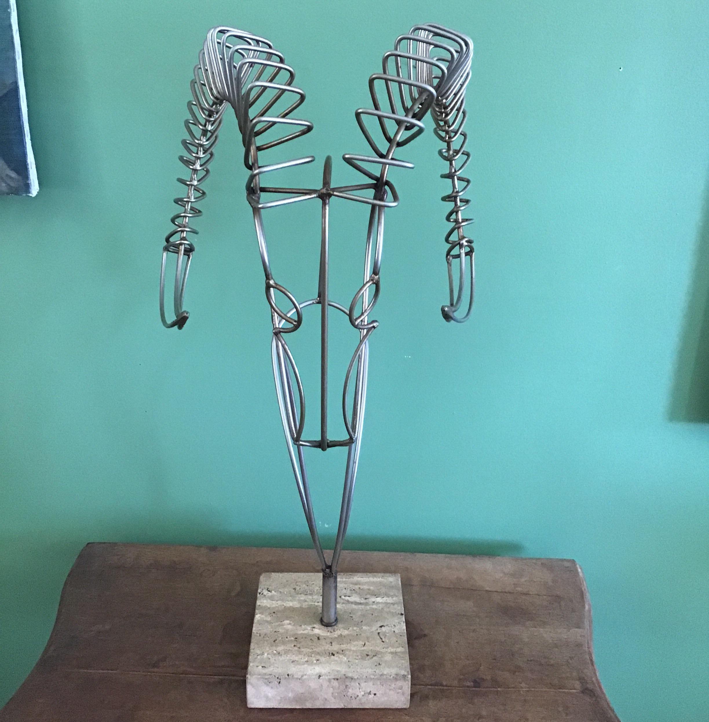 Oversized Mid Century C. Jere Ram Sculpture  In Good Condition For Sale In Douglas Manor, NY