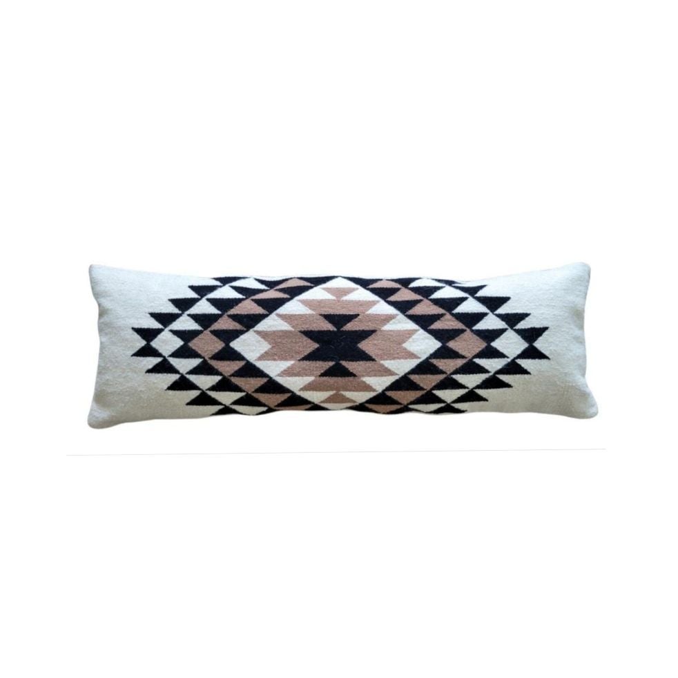 Rama Handwoven Extra Long Wool Lumbar Pillow Cover For Sale