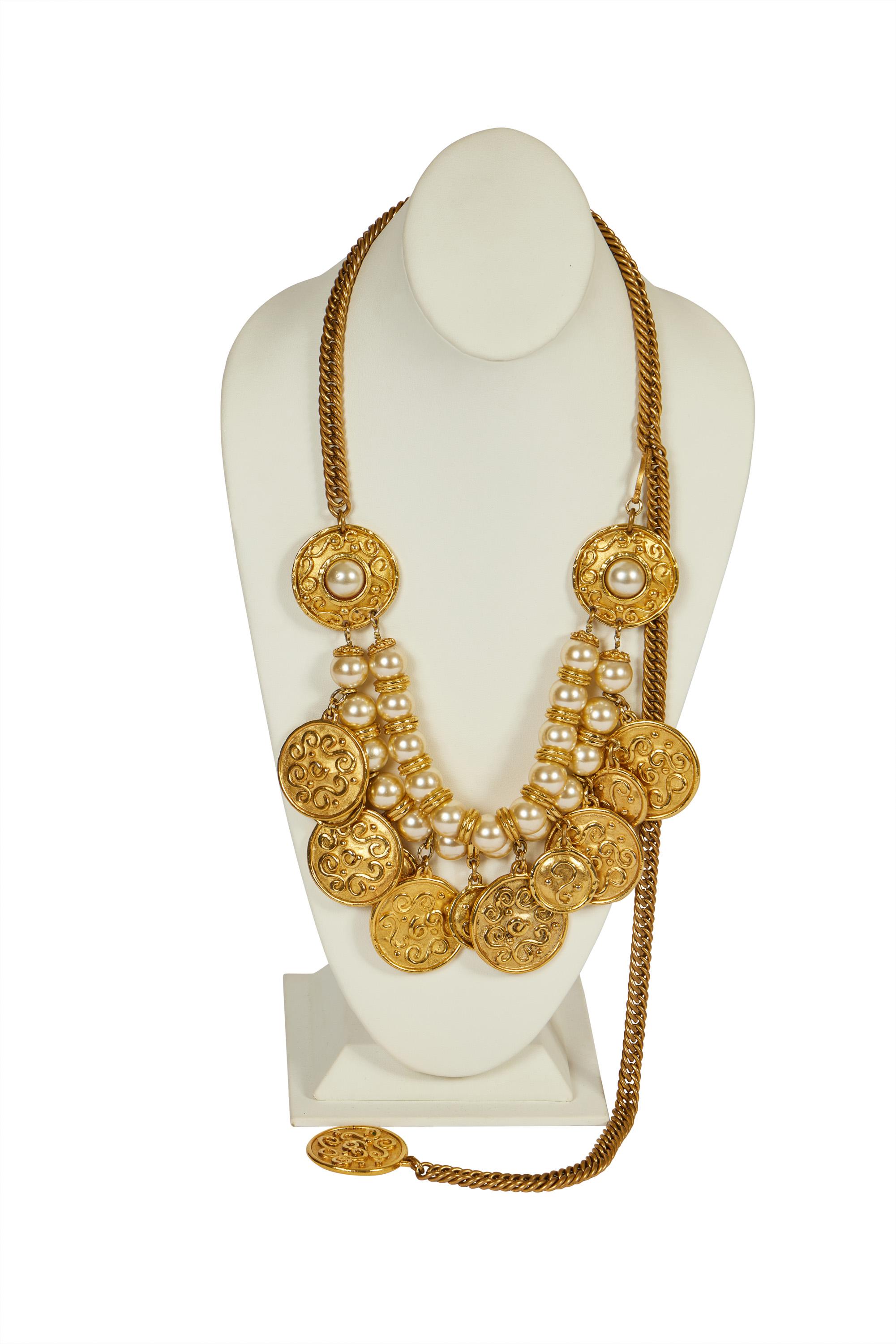 Rambaud Double Strand Pearl Necklace In Excellent Condition For Sale In West Hollywood, CA