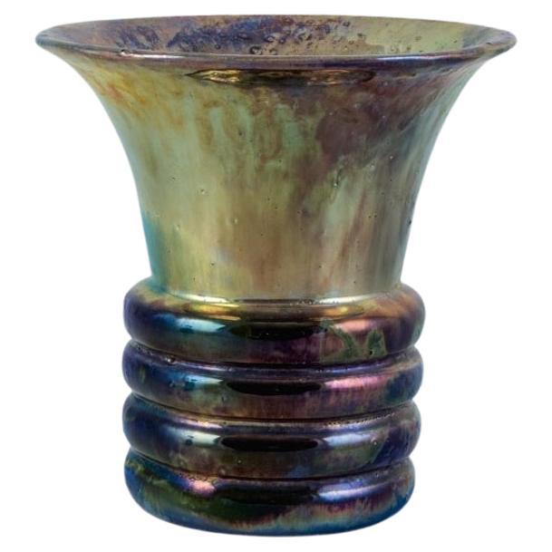 Rambervillers, France. Vase en céramique à glaçure éclatante. années 1930/40.