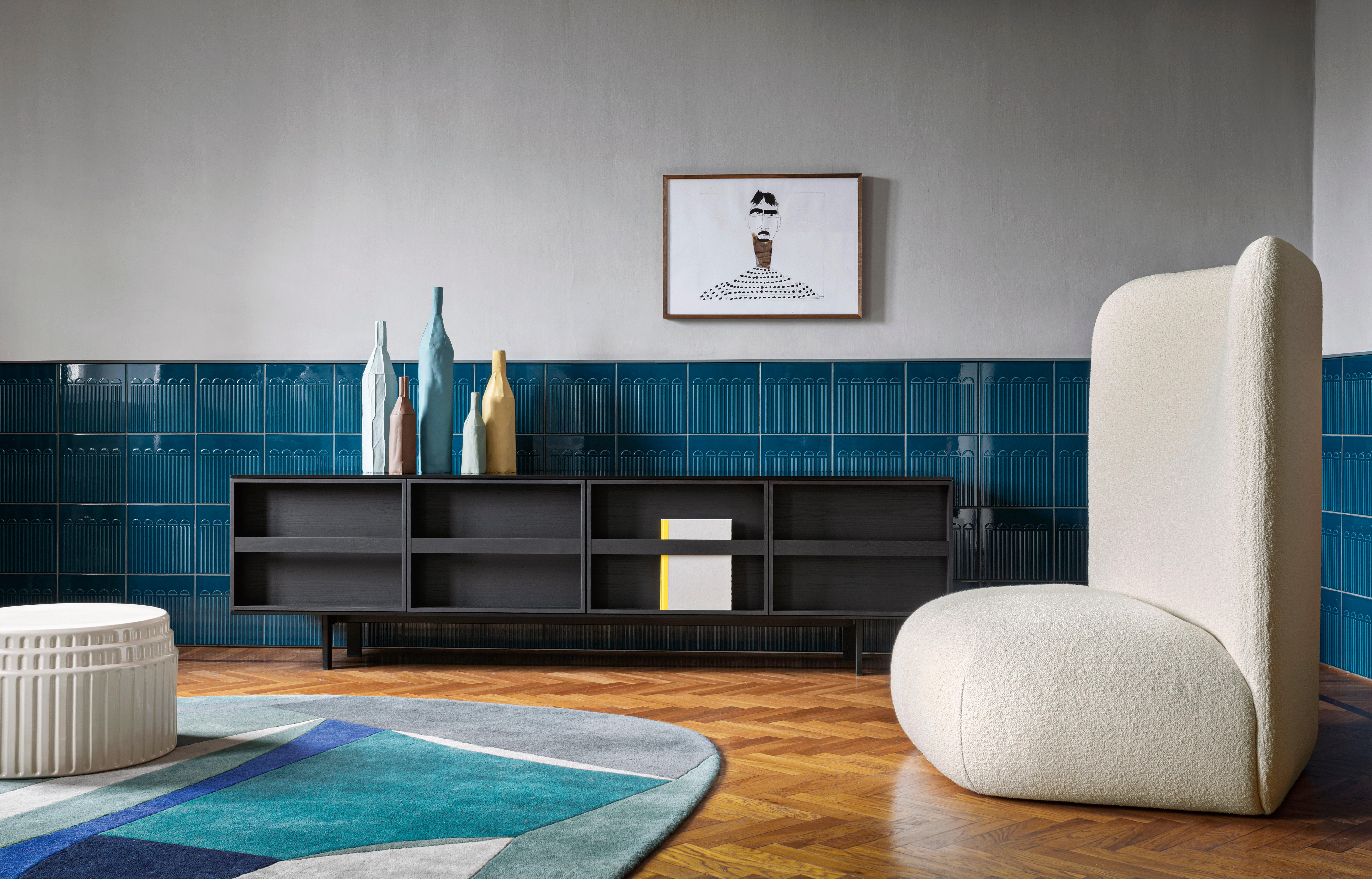 Modern Ramblas Large Sideboard in Lacquered Intense Blue, by E-GGS