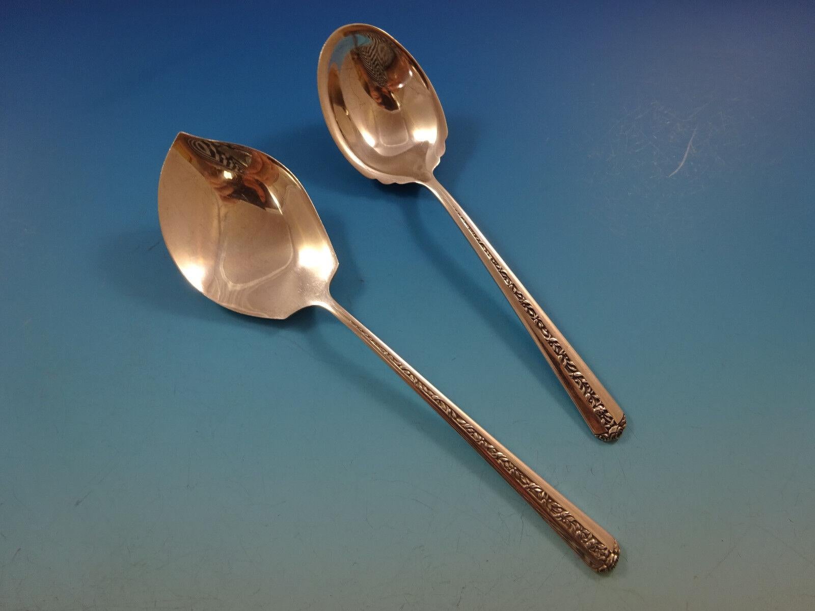 Rambler Rose by Towle Sterling Silver Flatware Set 8 Service 63 Pcs Dinner Size For Sale 5