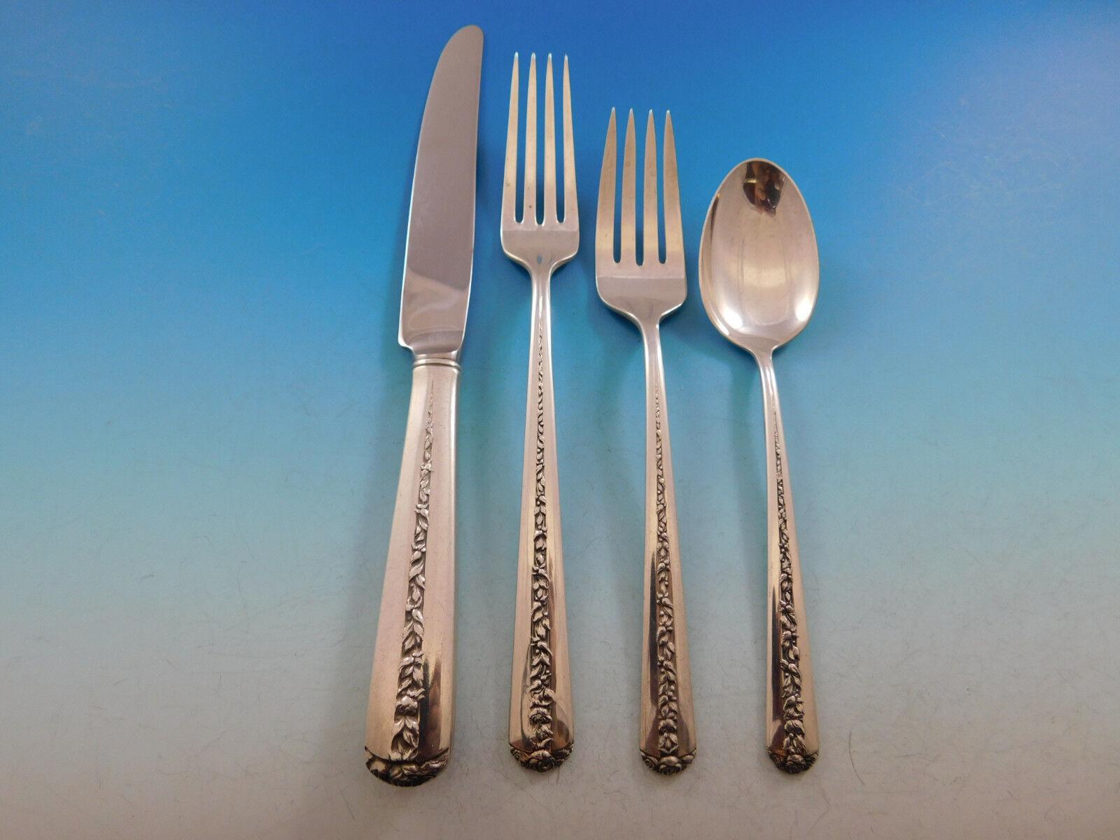 Ensemble de couverts en argent sterling pour 6 personnes 34 pièces Rambler Rose par Towle en vente 5