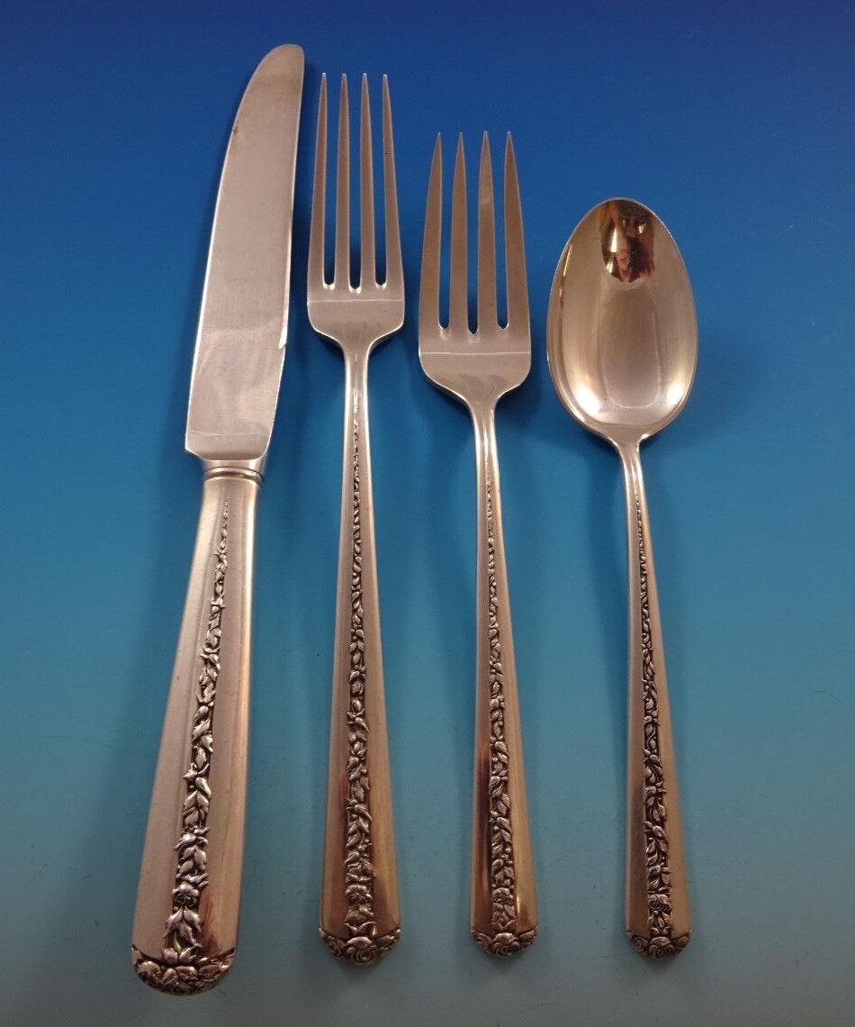 Juego de Cubiertos de Plata de Ley Rambler Rose by Towle Para 8 Servicio 52 Piezas en venta 3