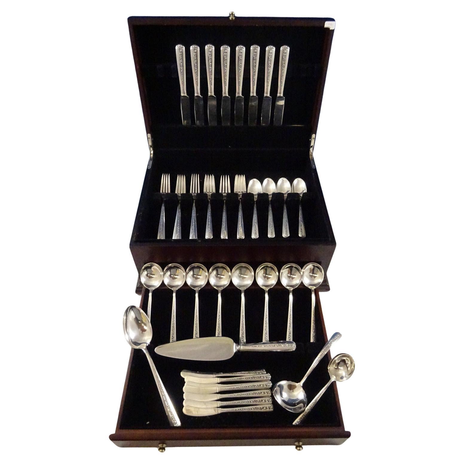 Juego de Cubiertos de Plata de Ley Rambler Rose by Towle Para 8 Servicio 52 Piezas en venta