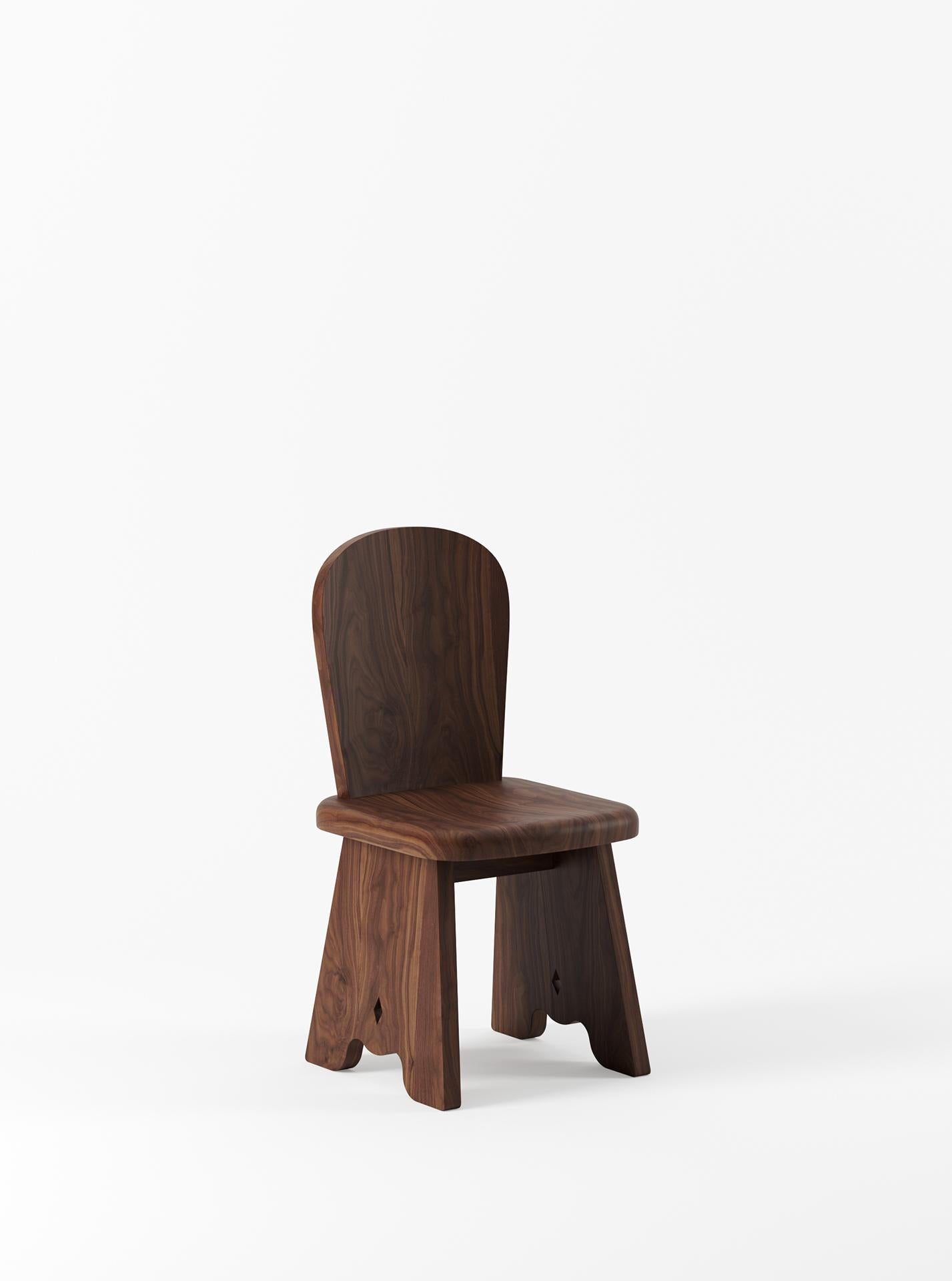 The Rambling Chair by Yaniv Chen nods to the silhouette of the traditional milk stool found in farms and Victorian homesteads throughout South Africa. For Chen, the stool is synonymous with childhood memories of visits to historic house museums and