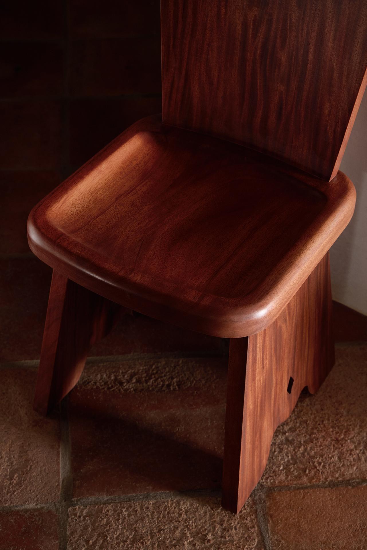 Rambling Chair in African Mahogany Wood by Yaniv Chen for Lemon For Sale 3