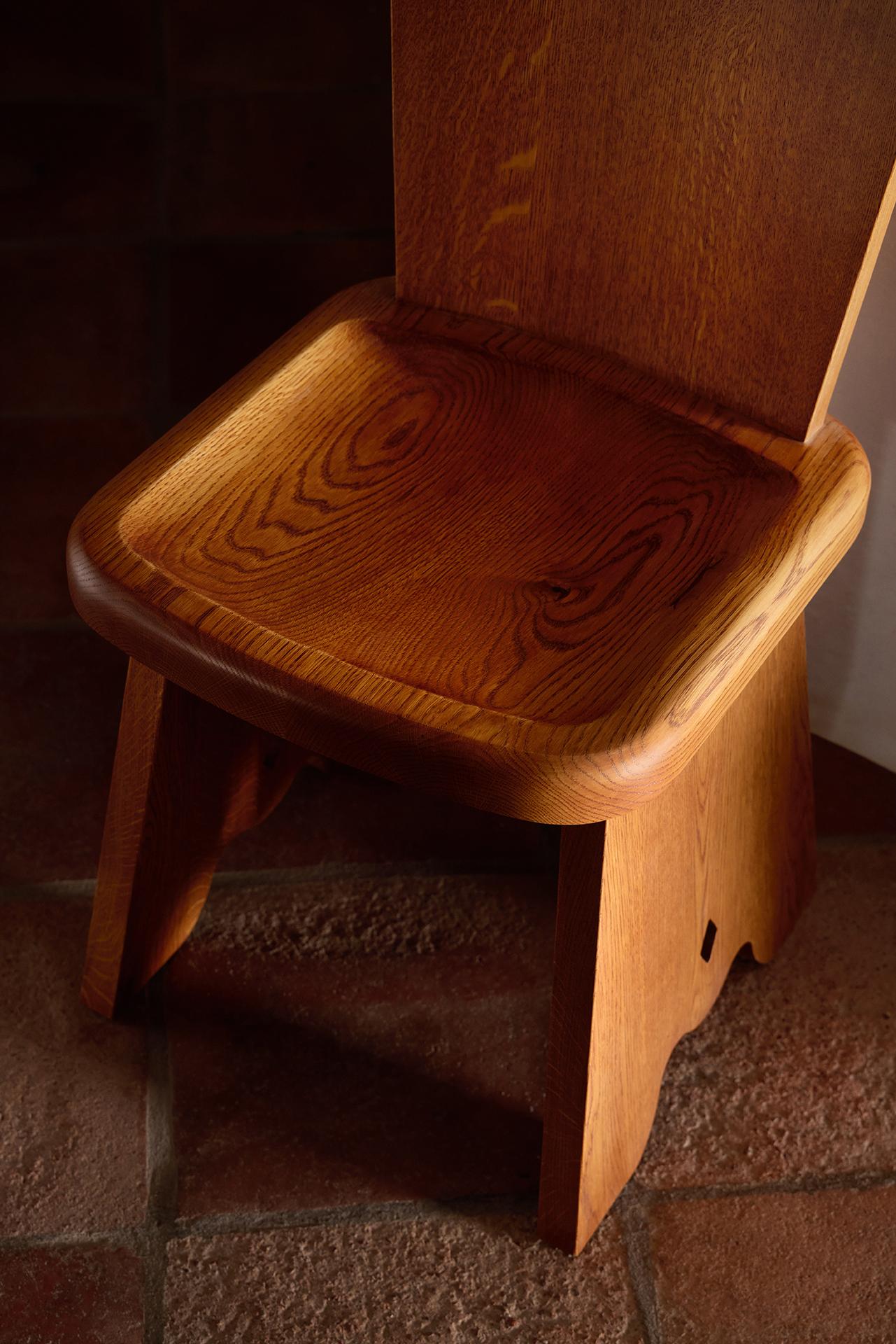 Rambling Chair in Honey French Oak Wood by Yaniv Chen for Lemon For Sale 2