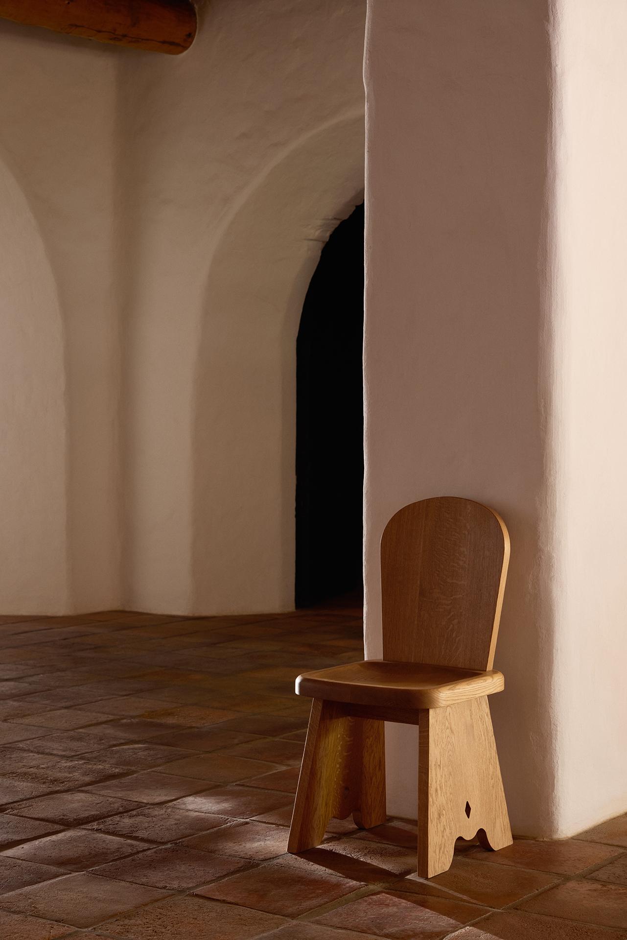 Minimalist Rambling Chair in Natural French Oak Wood by Yaniv Chen for Lemon For Sale