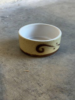 Ramekin Small Bowl Beige Swirl Speckled Studio Pottery Mid-Century