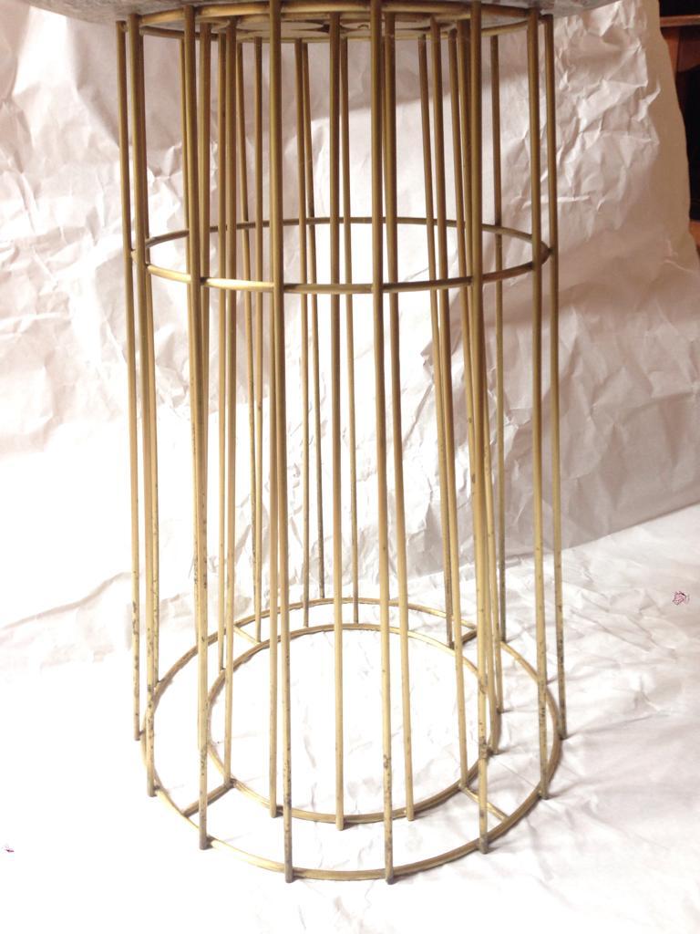 Contemporary Rami sculptural Granite and Brass Side Table For Sale