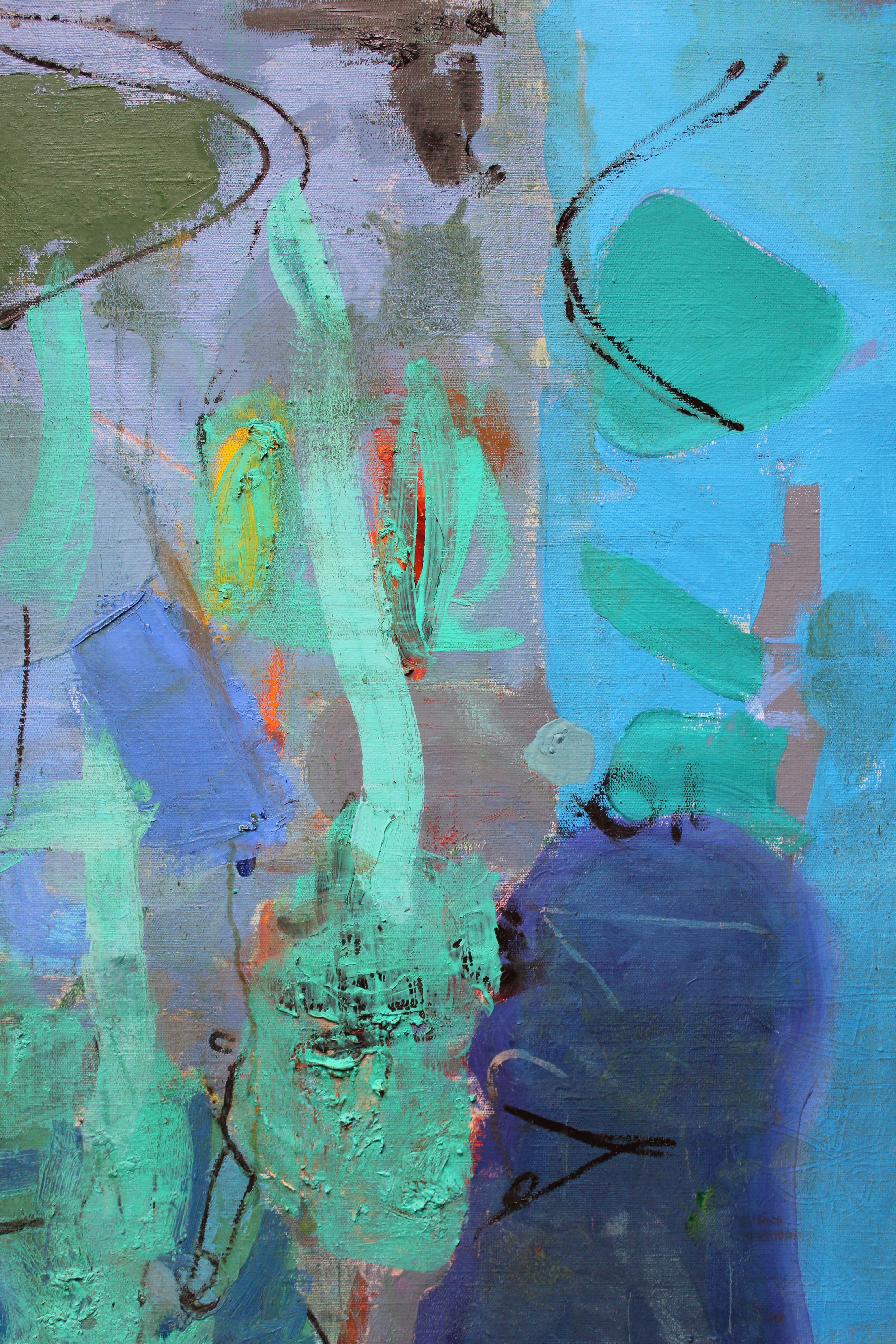 Le miracle du vert  2021, toile, acrylique, huile, 101 x99 cm 5