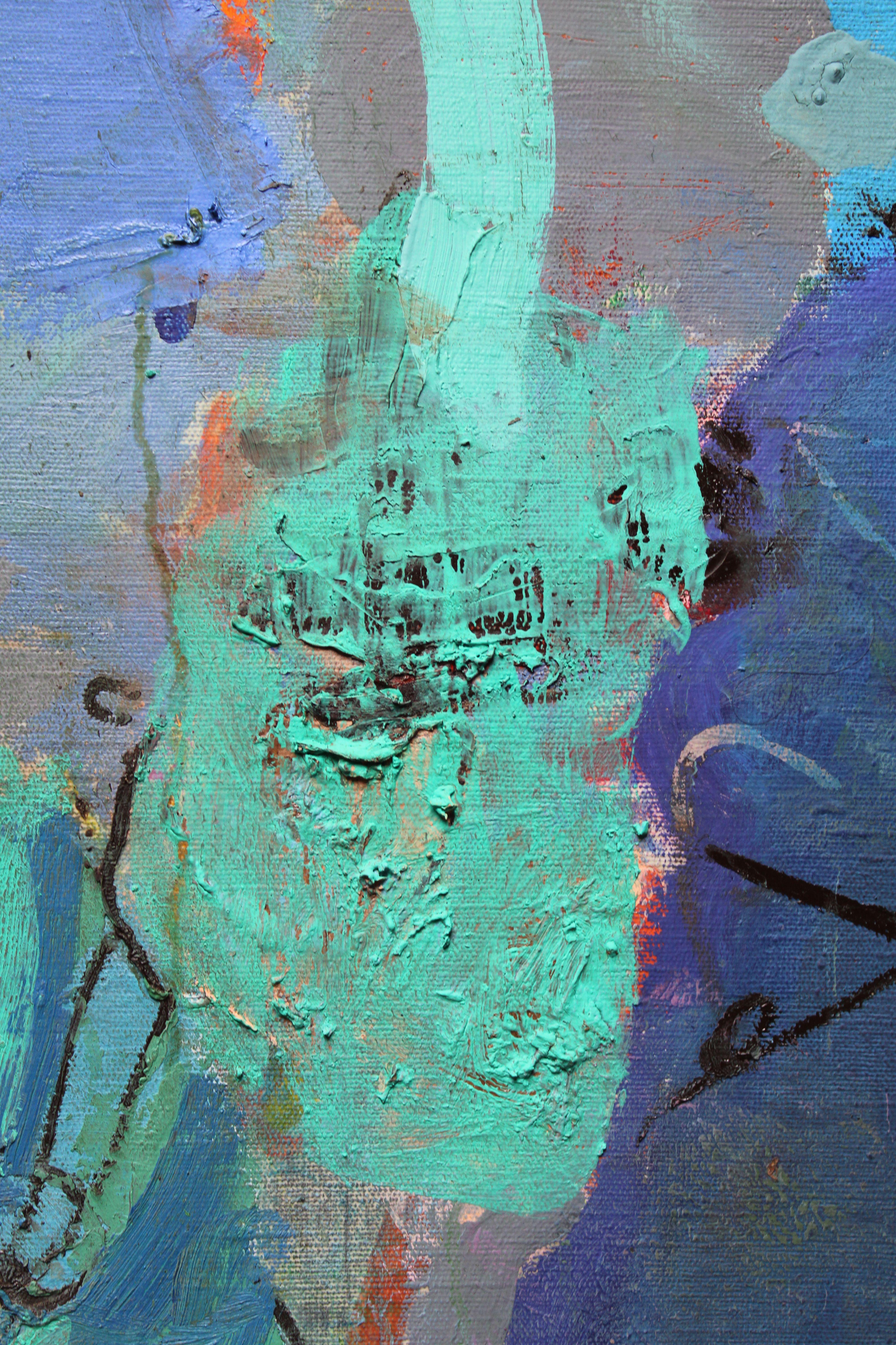 Le miracle du vert  2021, toile, acrylique, huile, 101 x99 cm 7