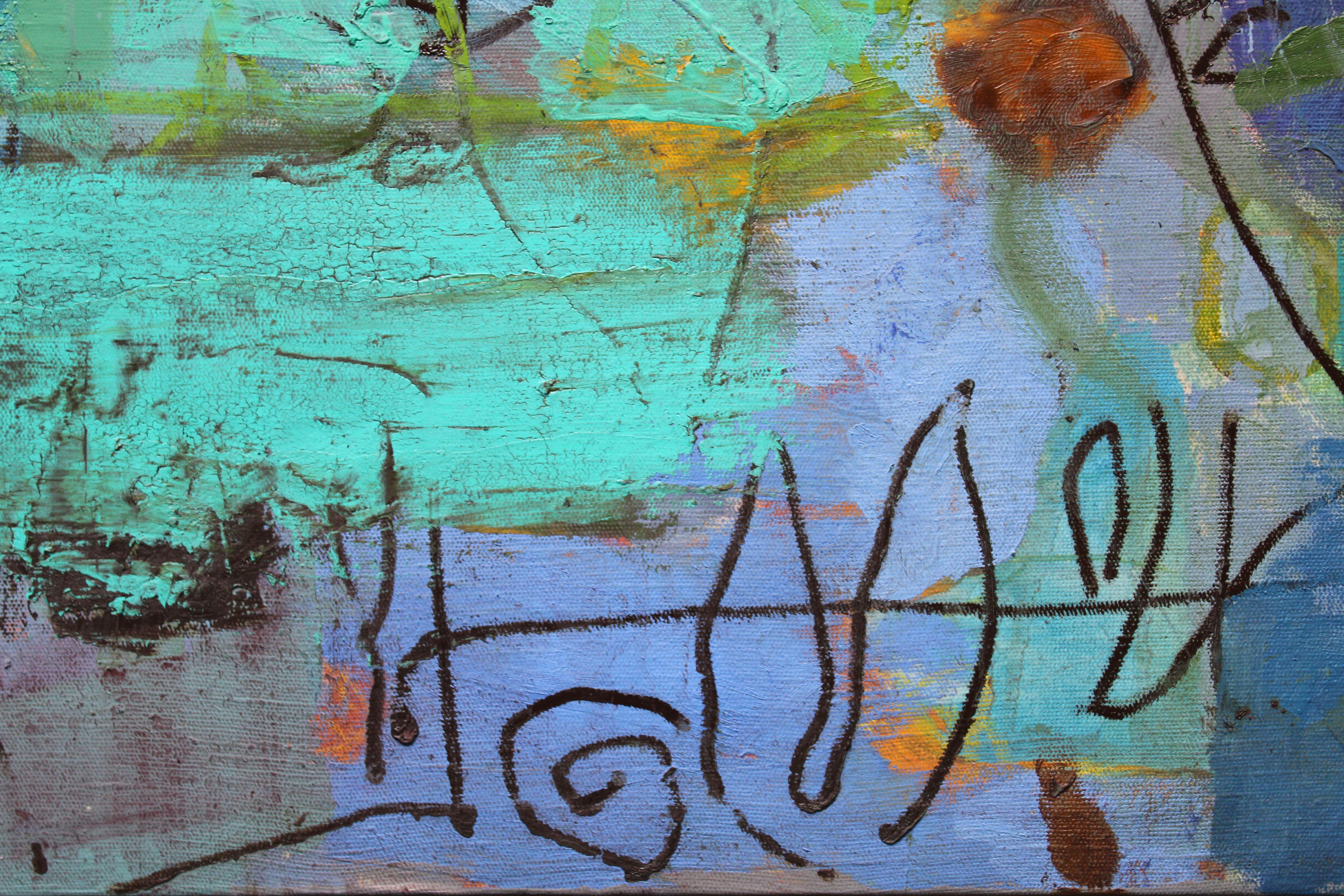 Le miracle du vert  2021, toile, acrylique, huile, 101 x99 cm 9