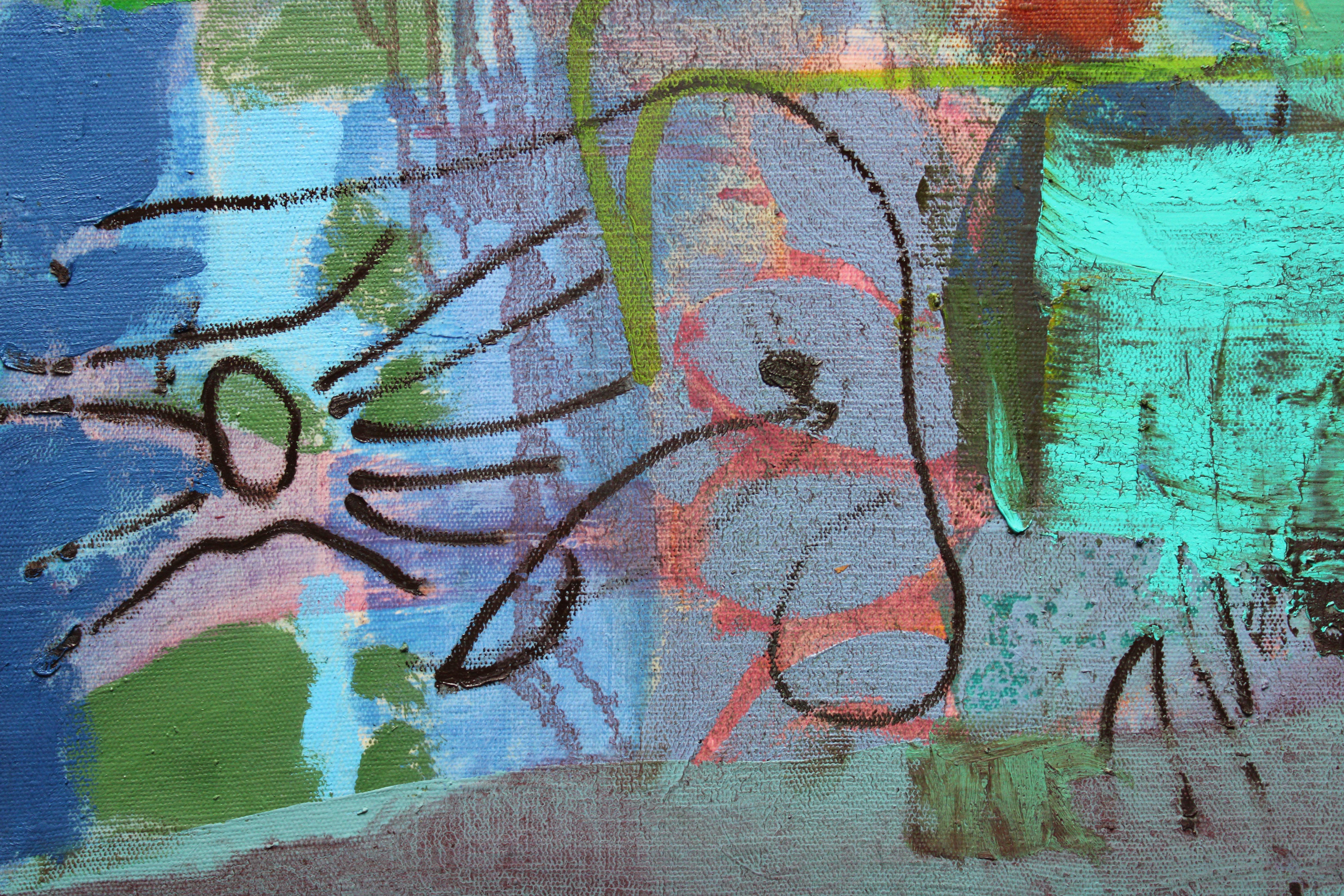 Le miracle du vert  2021, toile, acrylique, huile, 101 x99 cm 10