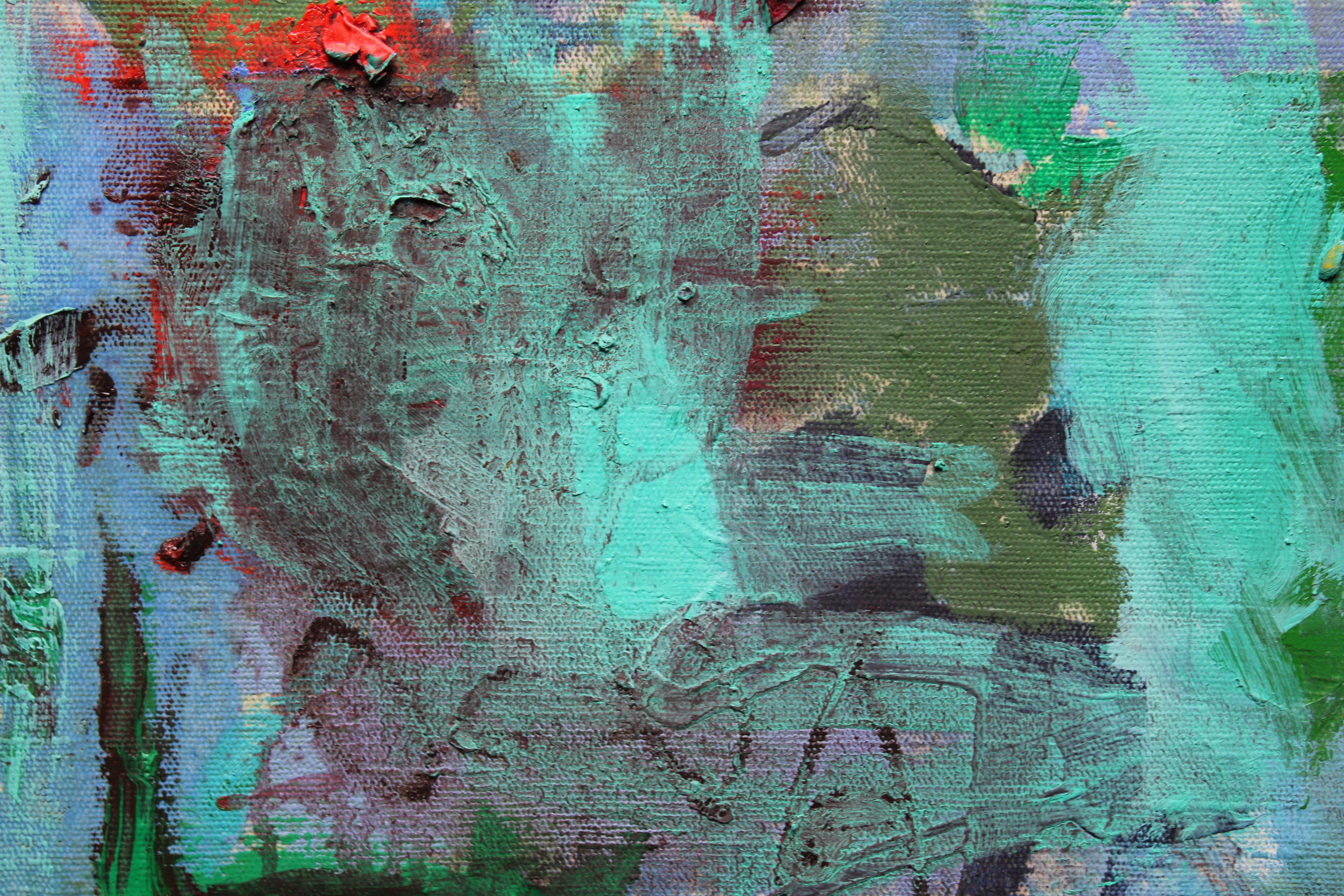 Le miracle du vert  2021, toile, acrylique, huile, 101 x99 cm 11