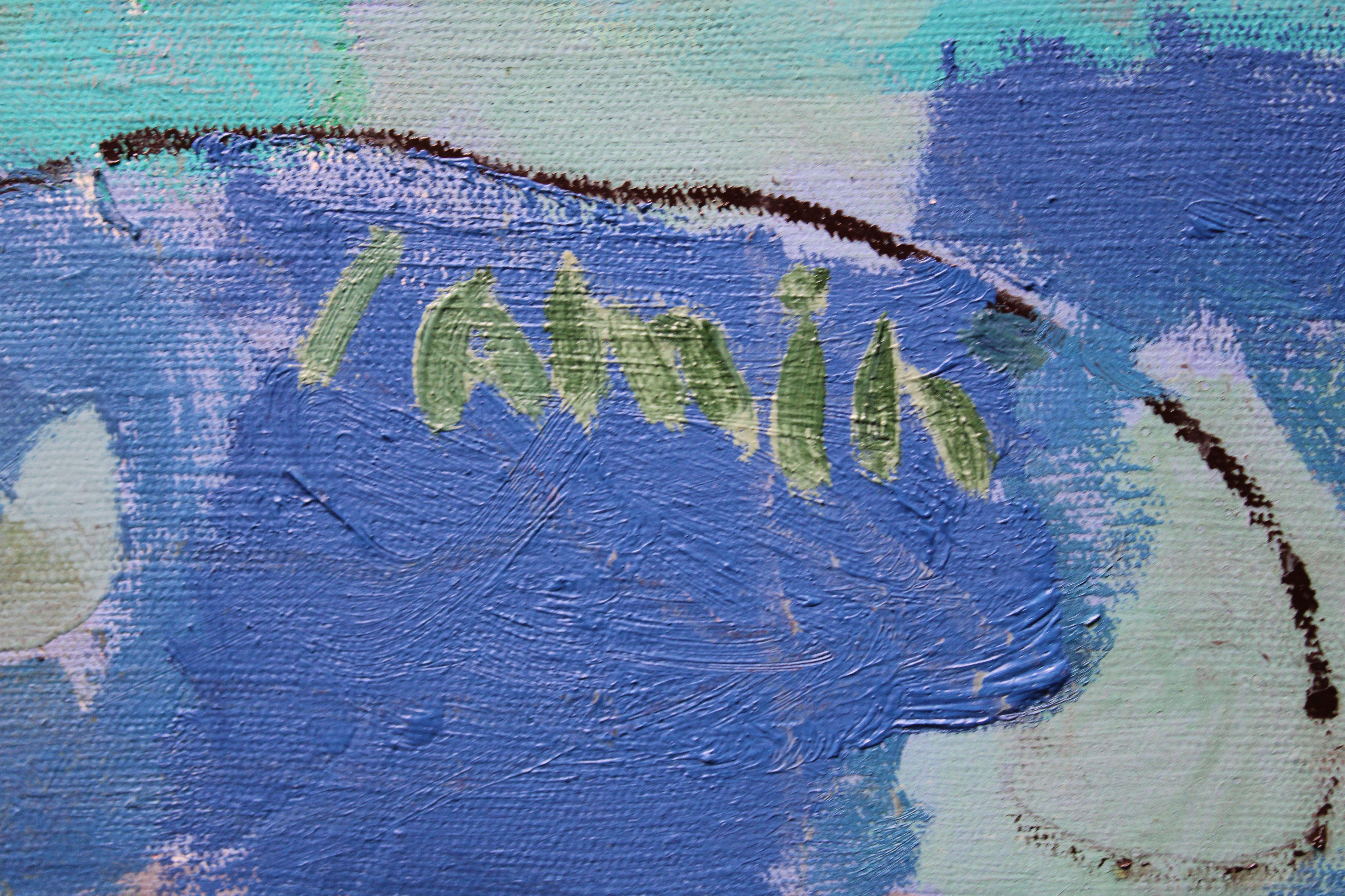 Le miracle du vert  2021, toile, acrylique, huile, 101 x99 cm 4