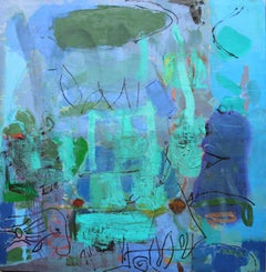 Le miracle du vert 2021, toile, acrylique, huile, 101 x99 cm