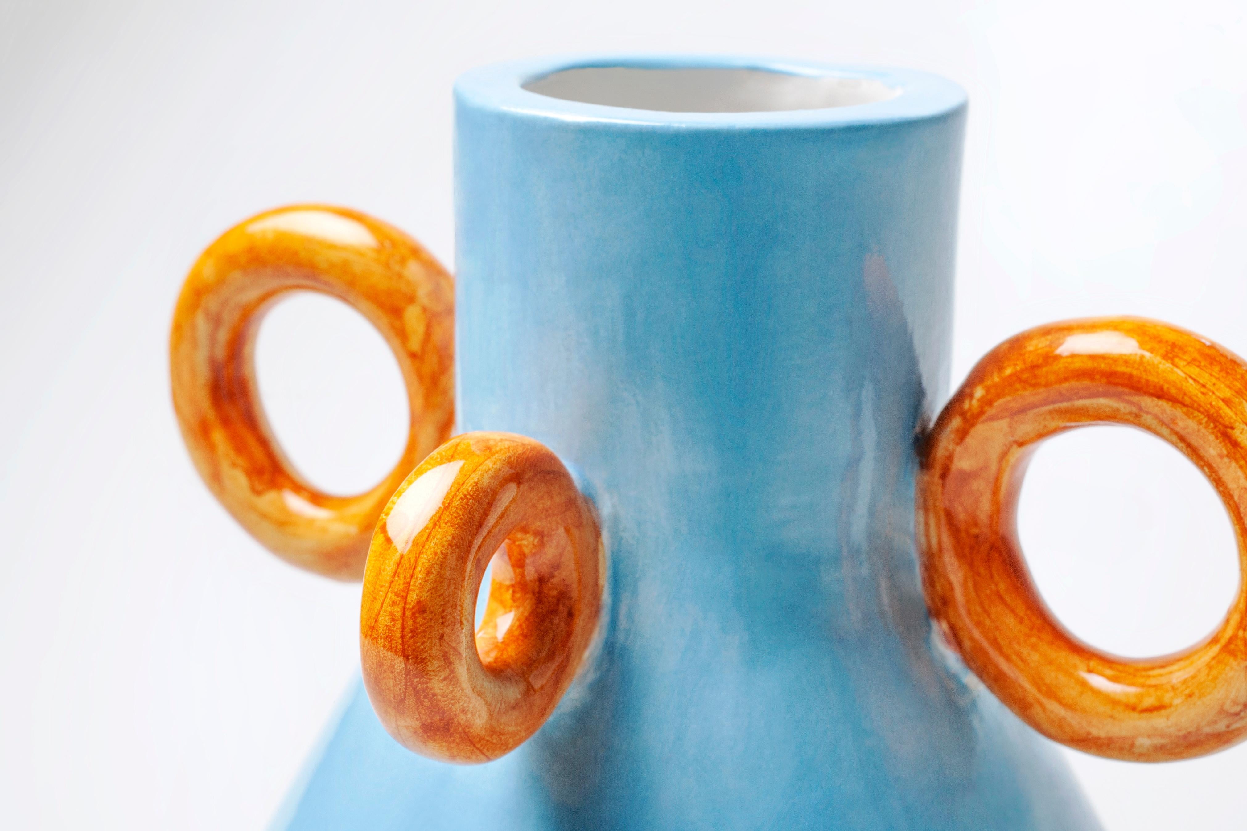 Modern Ramina Ceramic Vase by Arianna De Luca For Sale