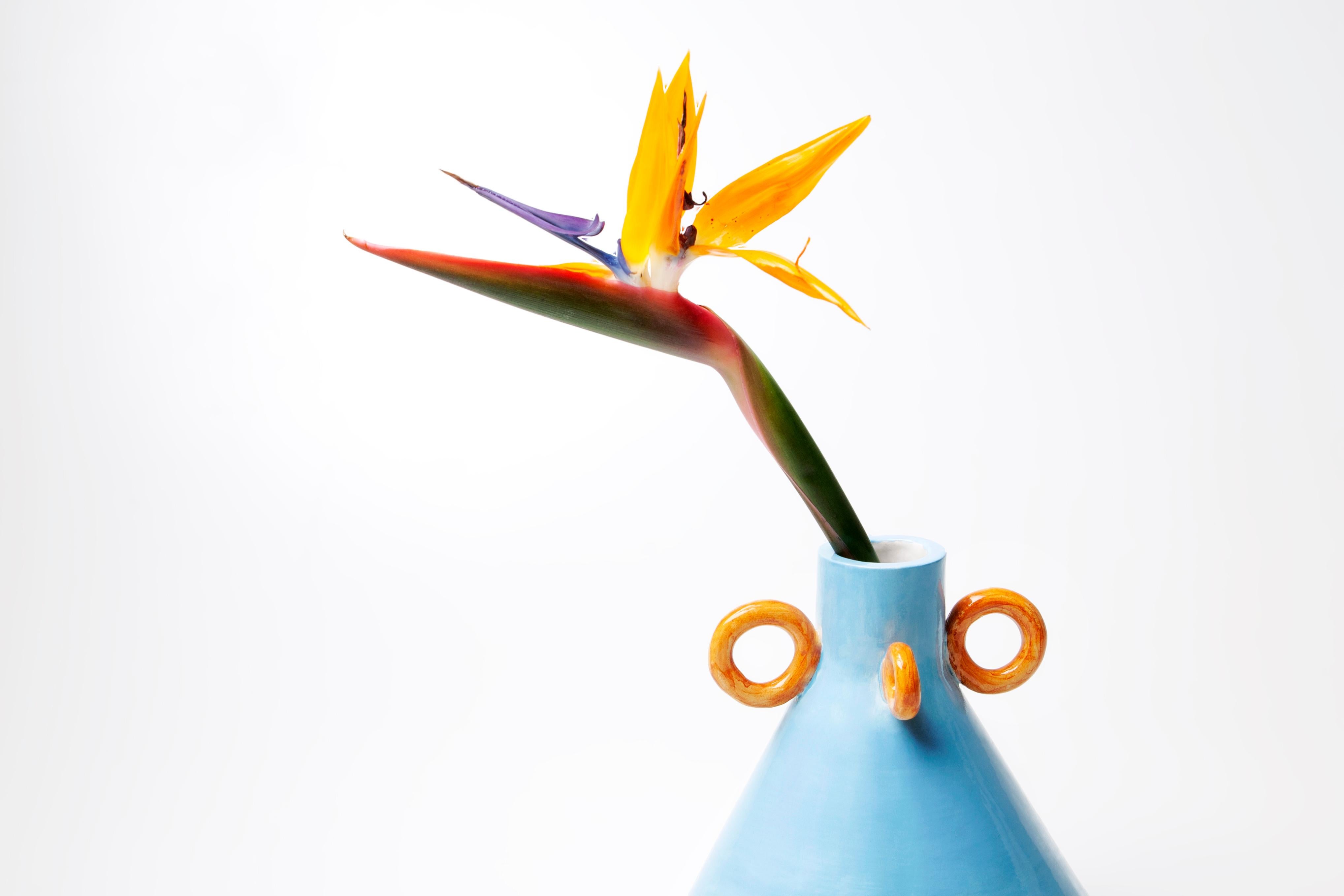 Italian Ramina Ceramic Vase by Arianna De Luca For Sale