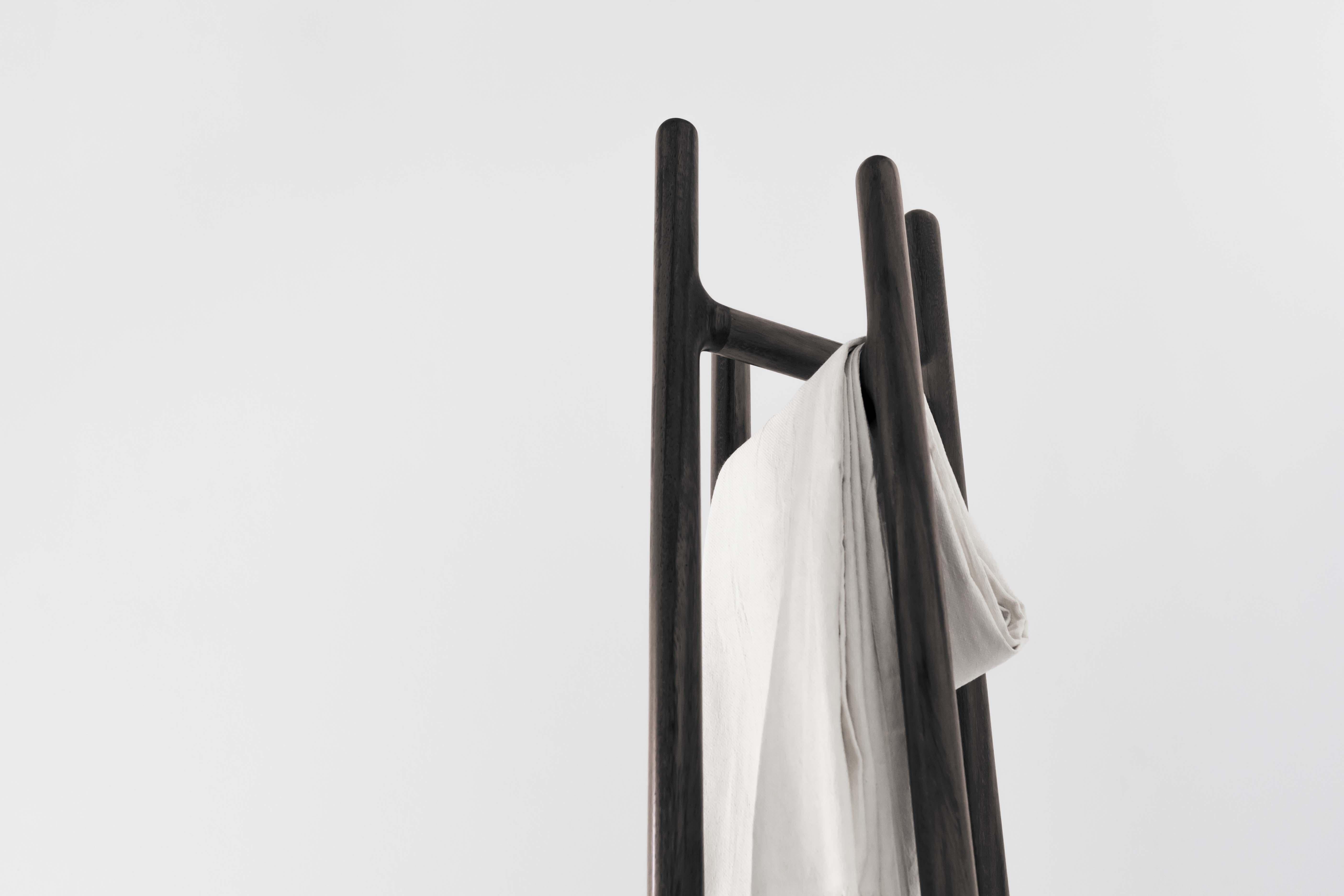 Woodwork Desierto 120, Black Ash Coat Stand, Contemporary Mexican Design For Sale