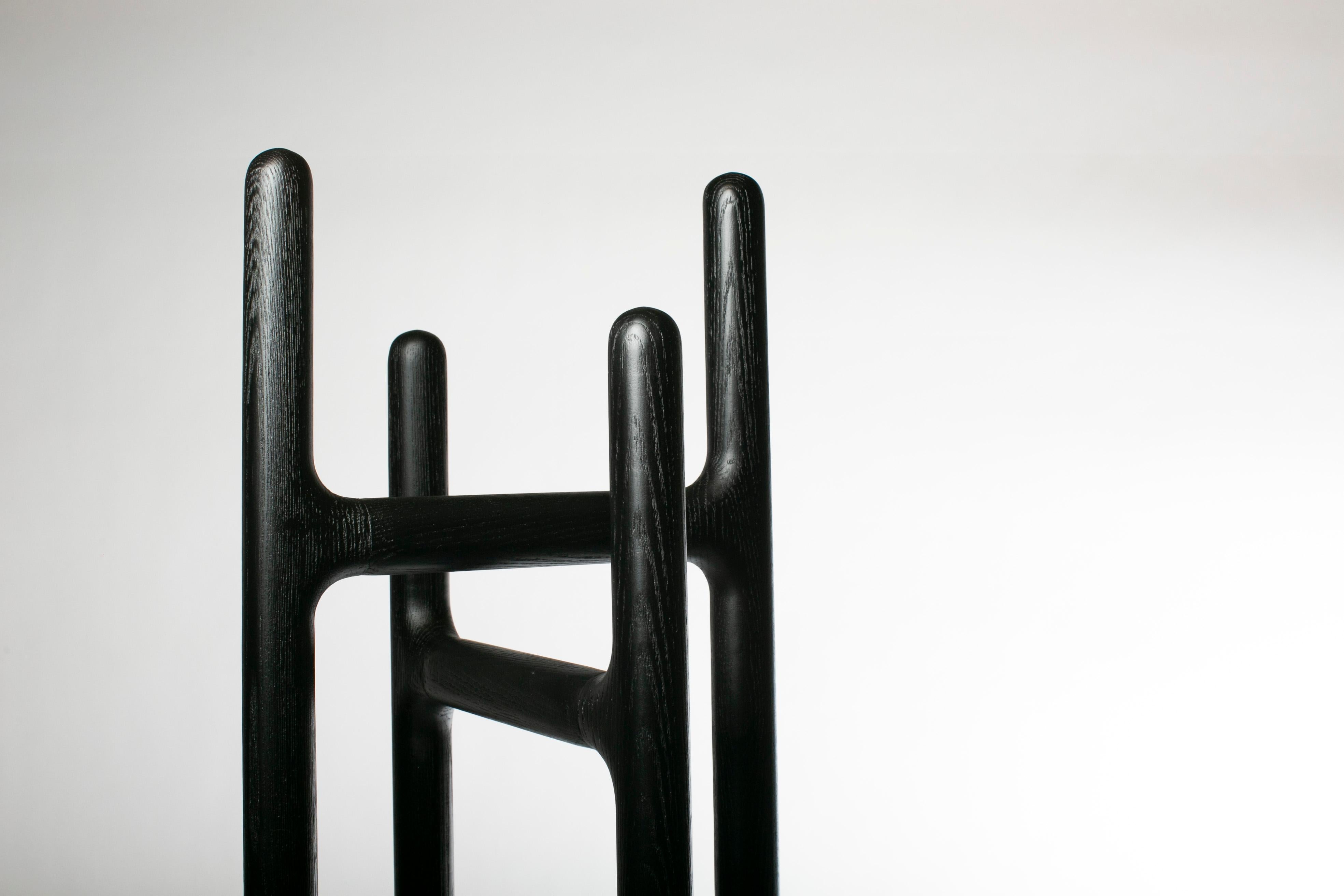 Desierto Coat Stand 170, Black Ash, Contemporary Mexican Design In New Condition For Sale In Mexico City, MX