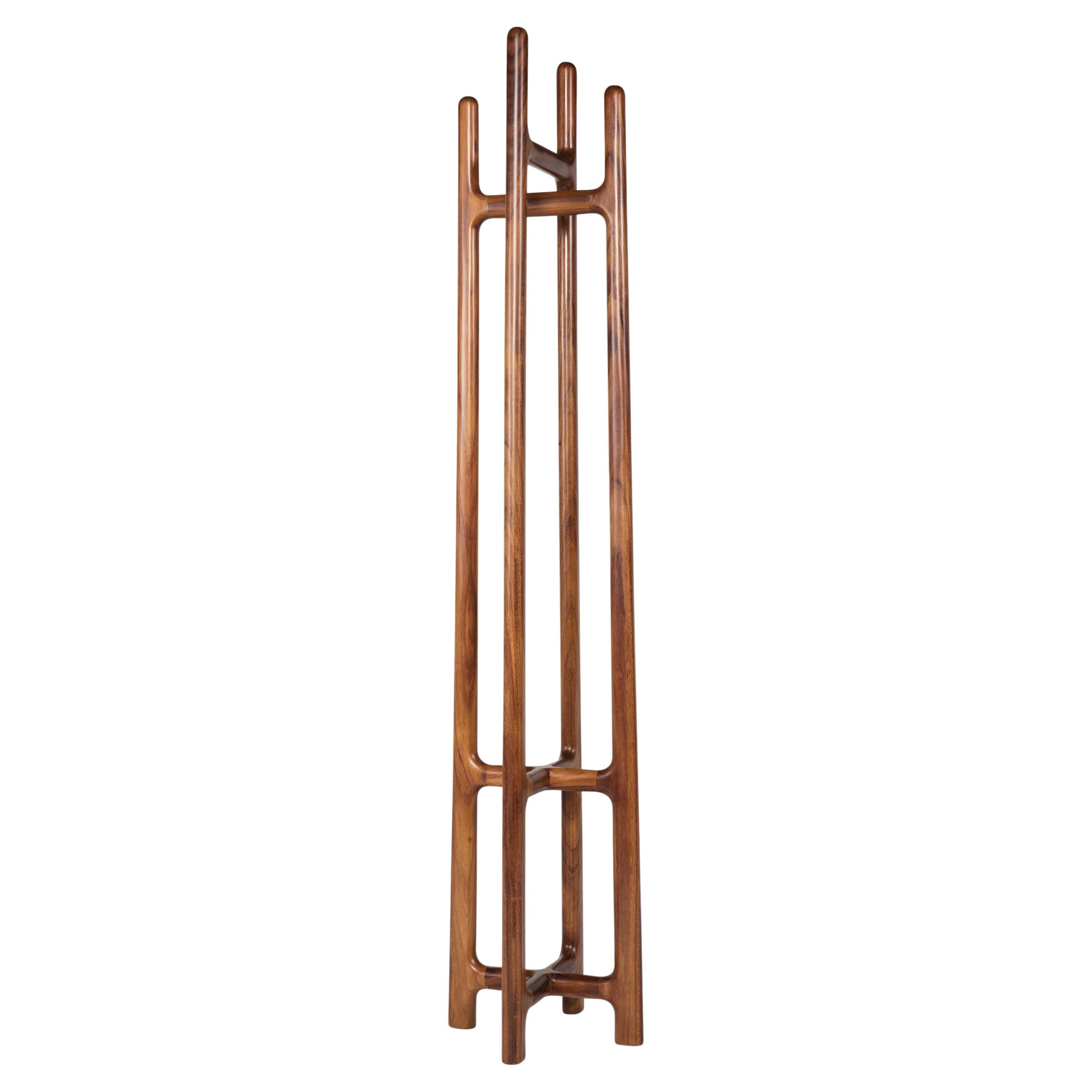 Desierto 170, Tropical Hardwood Coat Stand, Contemporary Mexican Design For Sale