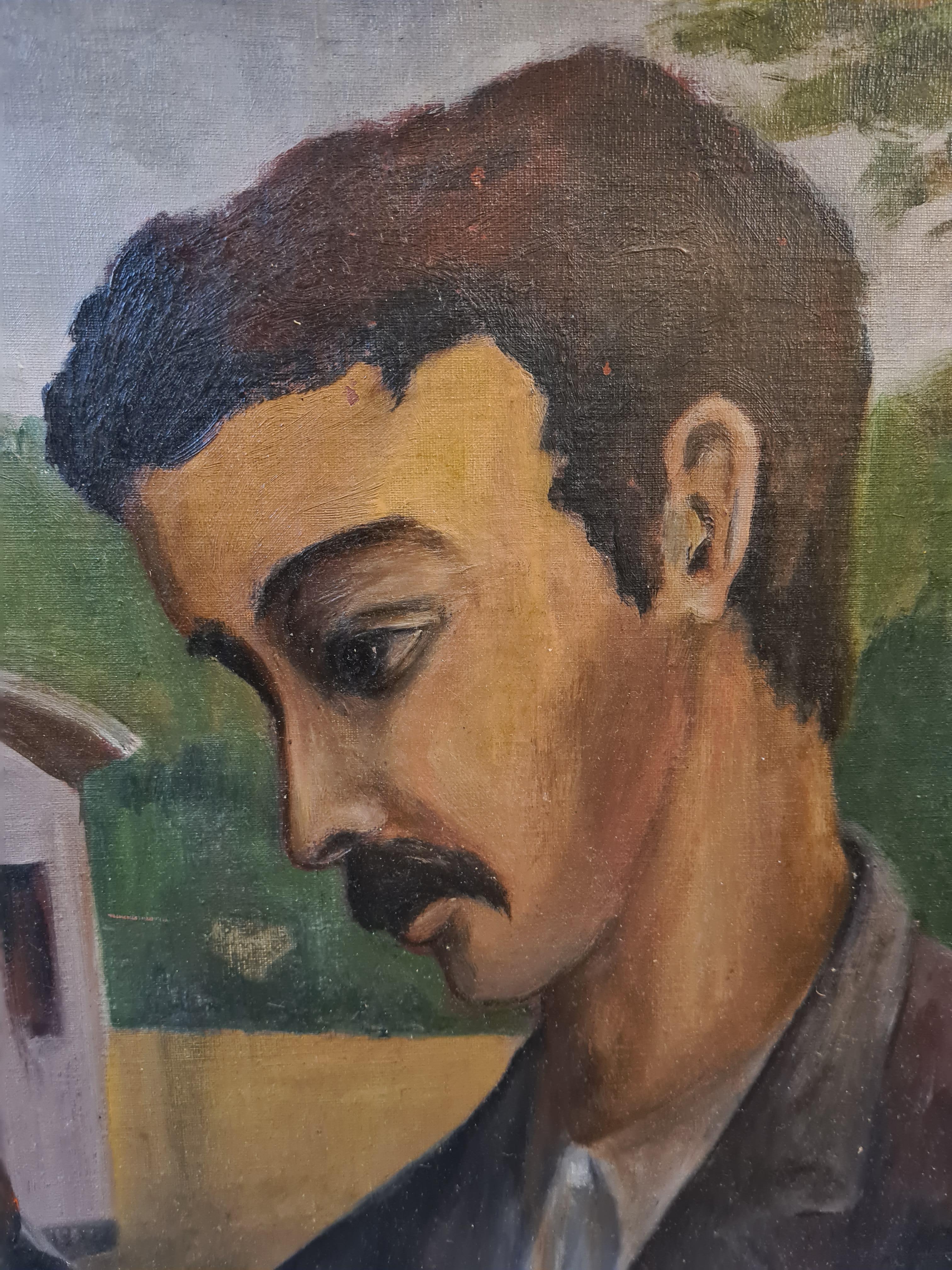 Figurative Portrait in the Style of Ramiro Arrue, The Gypsy Caravan For Sale 3