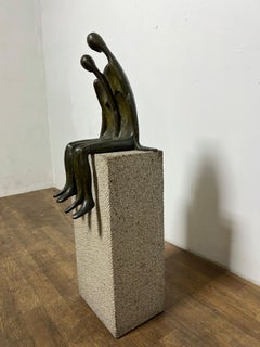 Scultura figurativa modernista in bronzo di Ramiz Barquet, anni '80 ca. 1980s