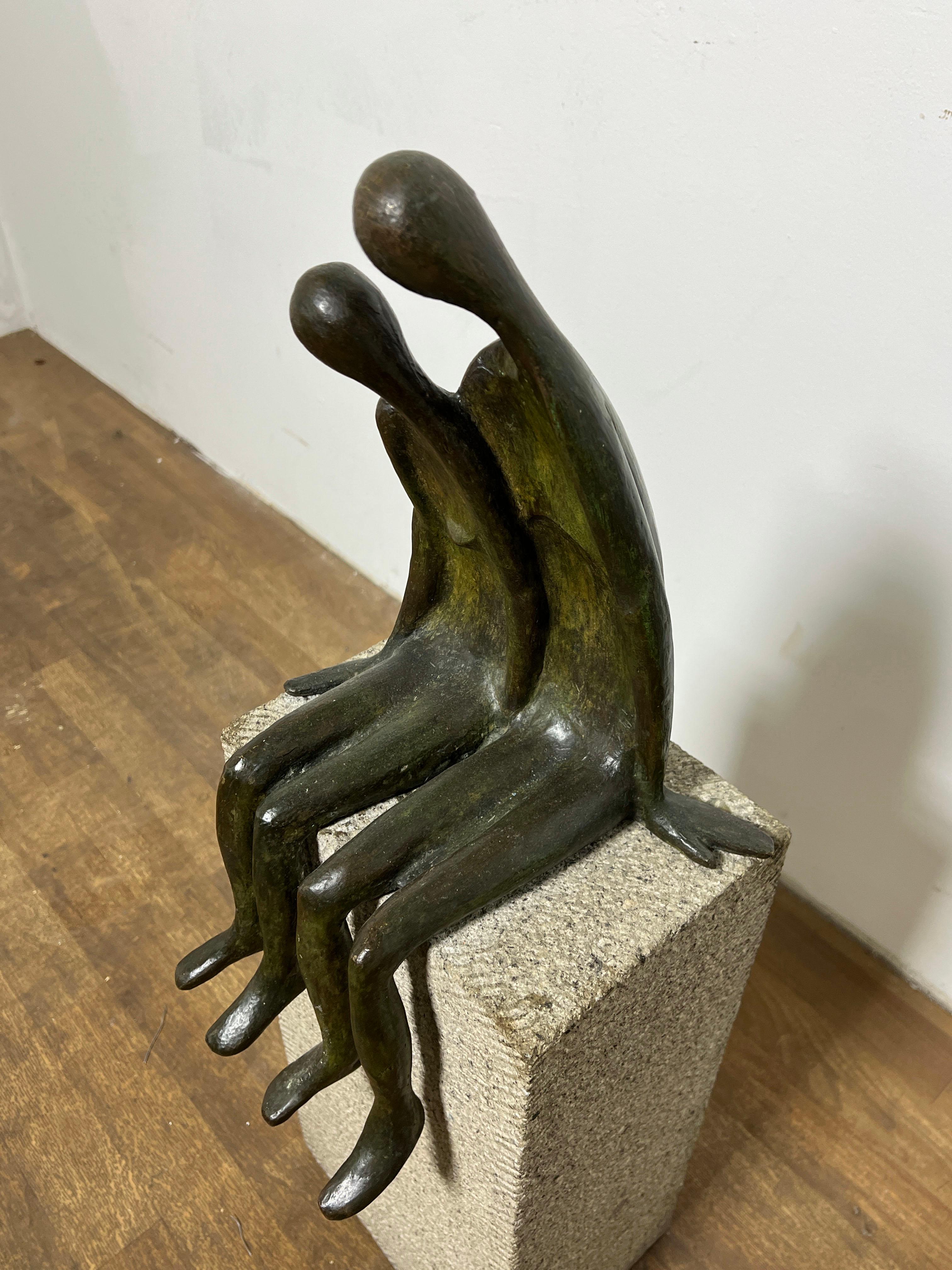 Ramiz Barquet Escultura Modernista de Bronce Ca. 1980s en venta 1