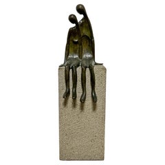 Ramiz Barquet Modernist Bronze Figural Sculpture Ca. 1980s