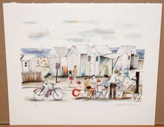 Litografia sobre papel - Día soleado en la playa - Tiraje: 1/250