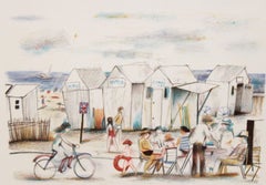 Litografia sobre papel - Día soleado en la playa - Tiraje: 1/250