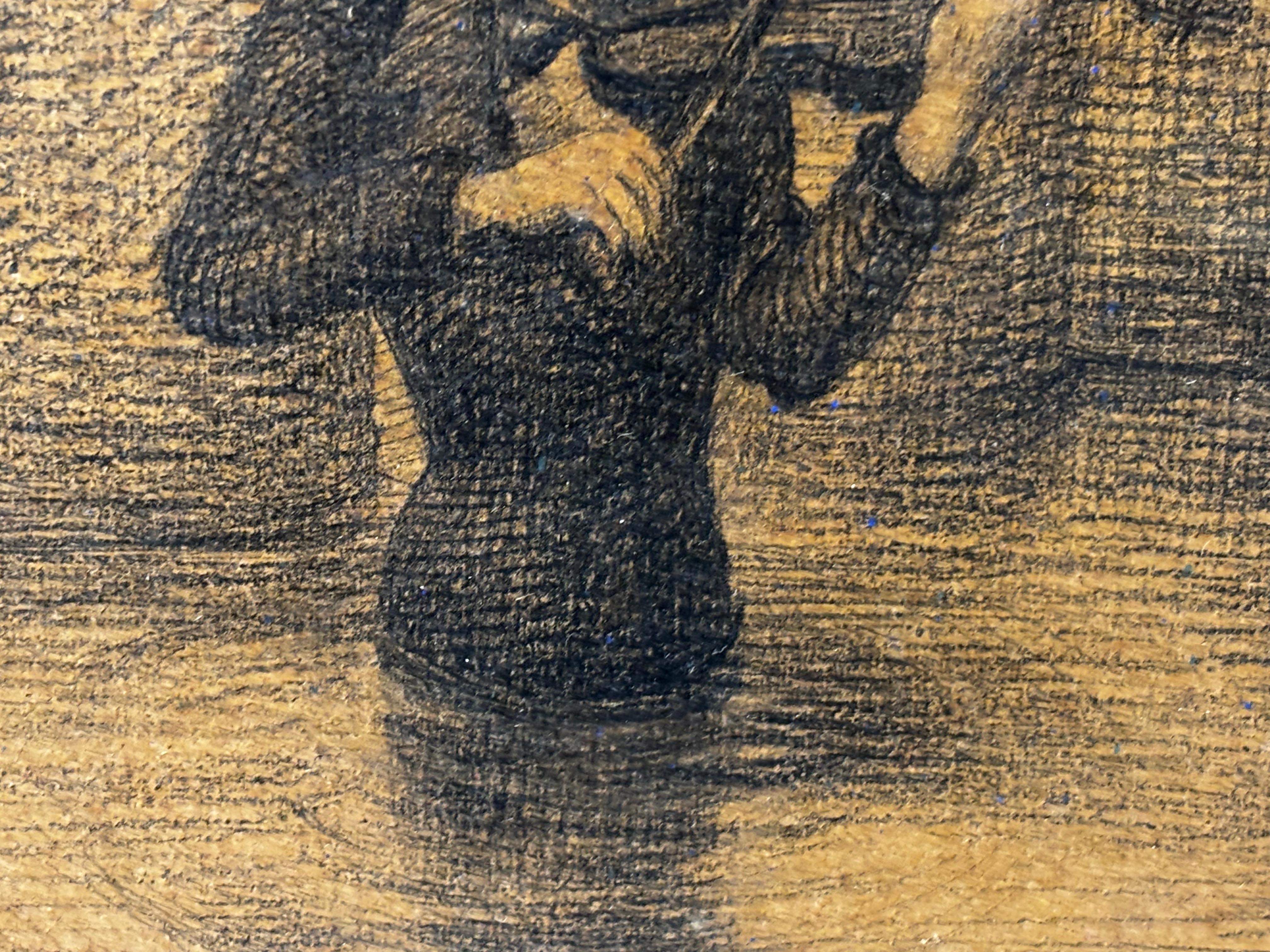 Violinista - Ramón Calsina - Dibujo a carbón sobre papel For Sale 1