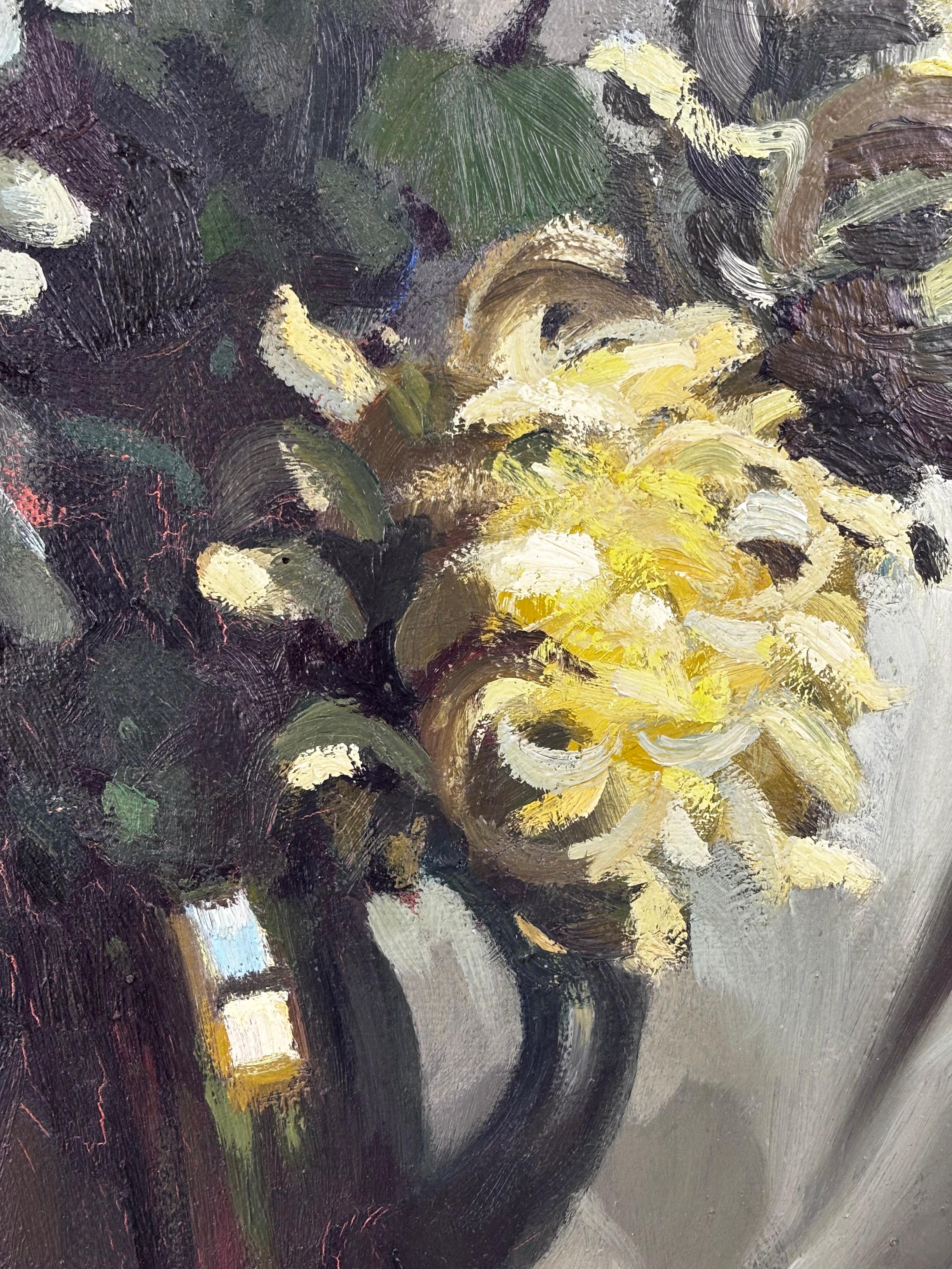Ramón Calsina Baró – Flowers, Signed Oil on Canvas For Sale 1