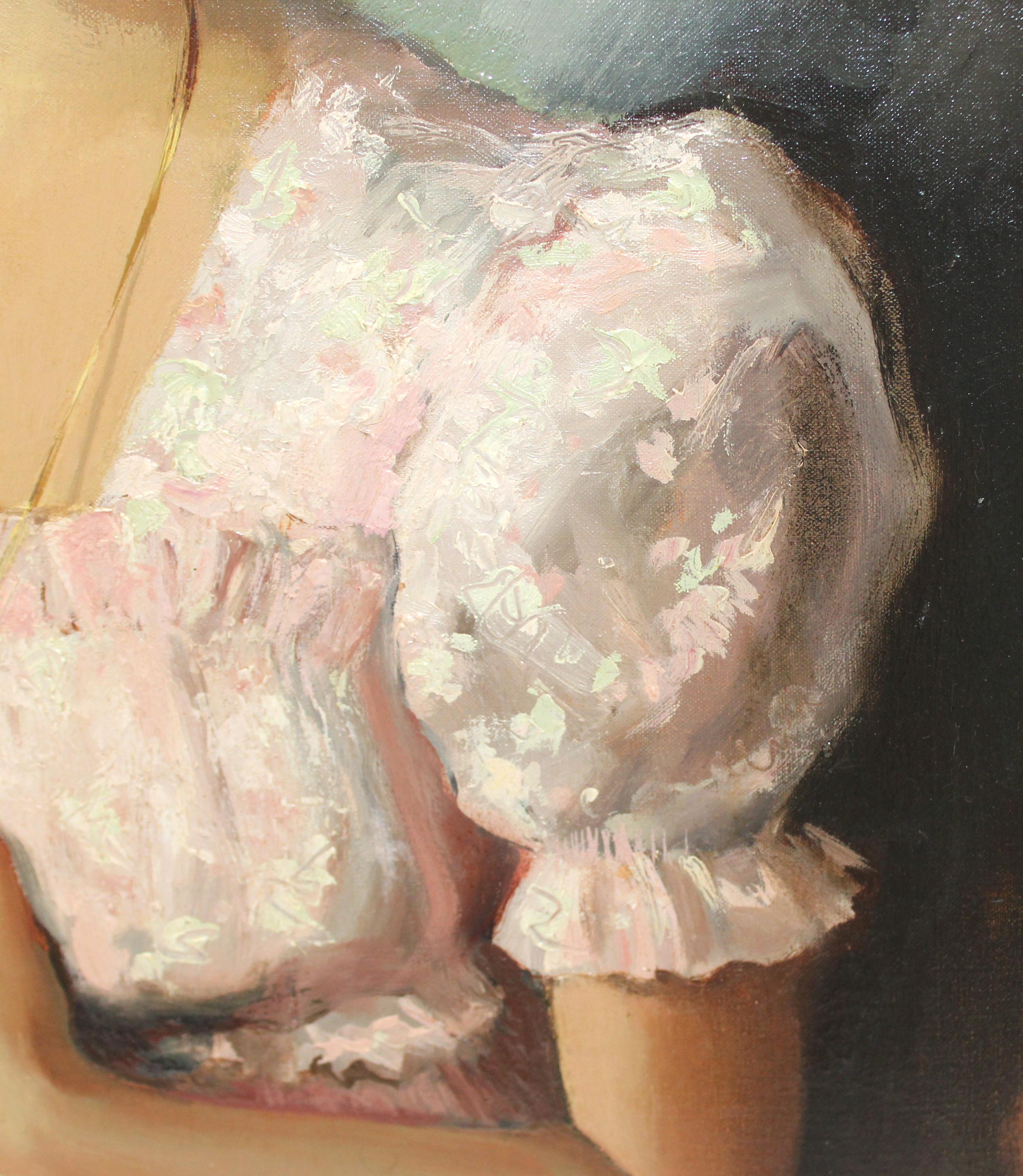 Óleo sobre tela - Ritratto femminile in vendita 1