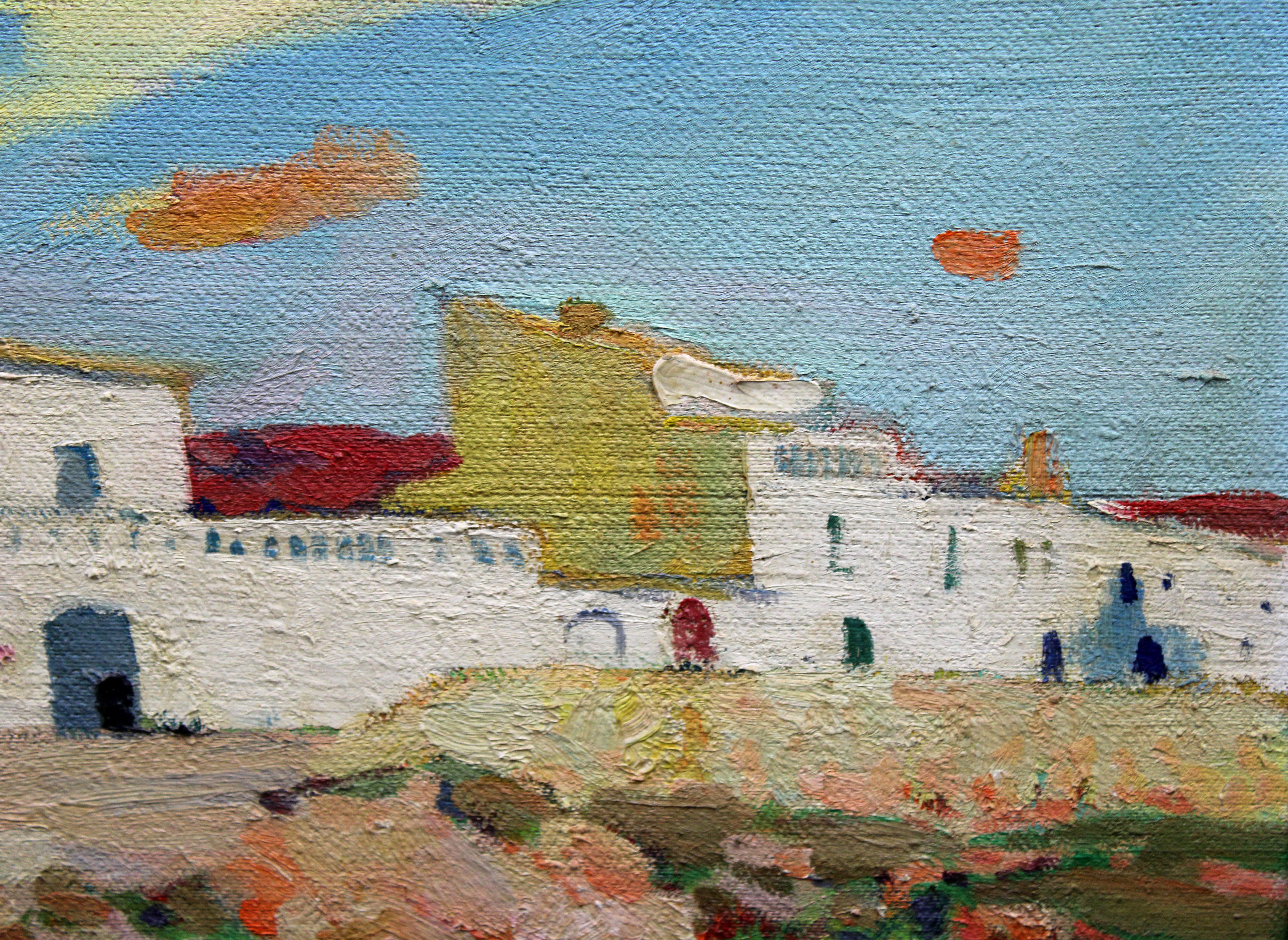 Paisaje - Óleo sobre tela - Beige Landscape Painting by Ramón Sanvisens i Marfull