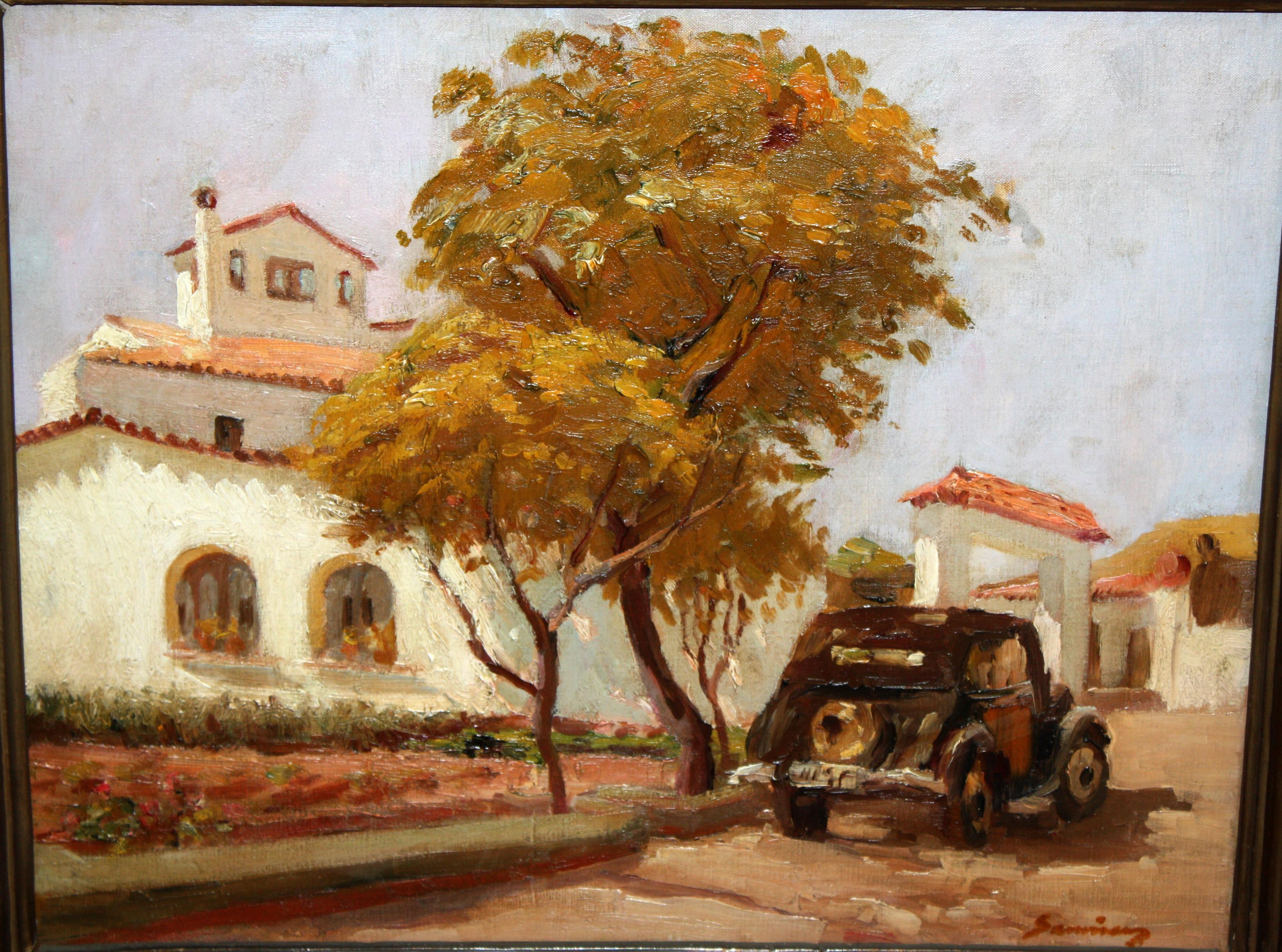 Recuerdos de un viaje antiguo - Óleo sobre tela - Impressionist Painting by Ramón Sanvisens i Marfull