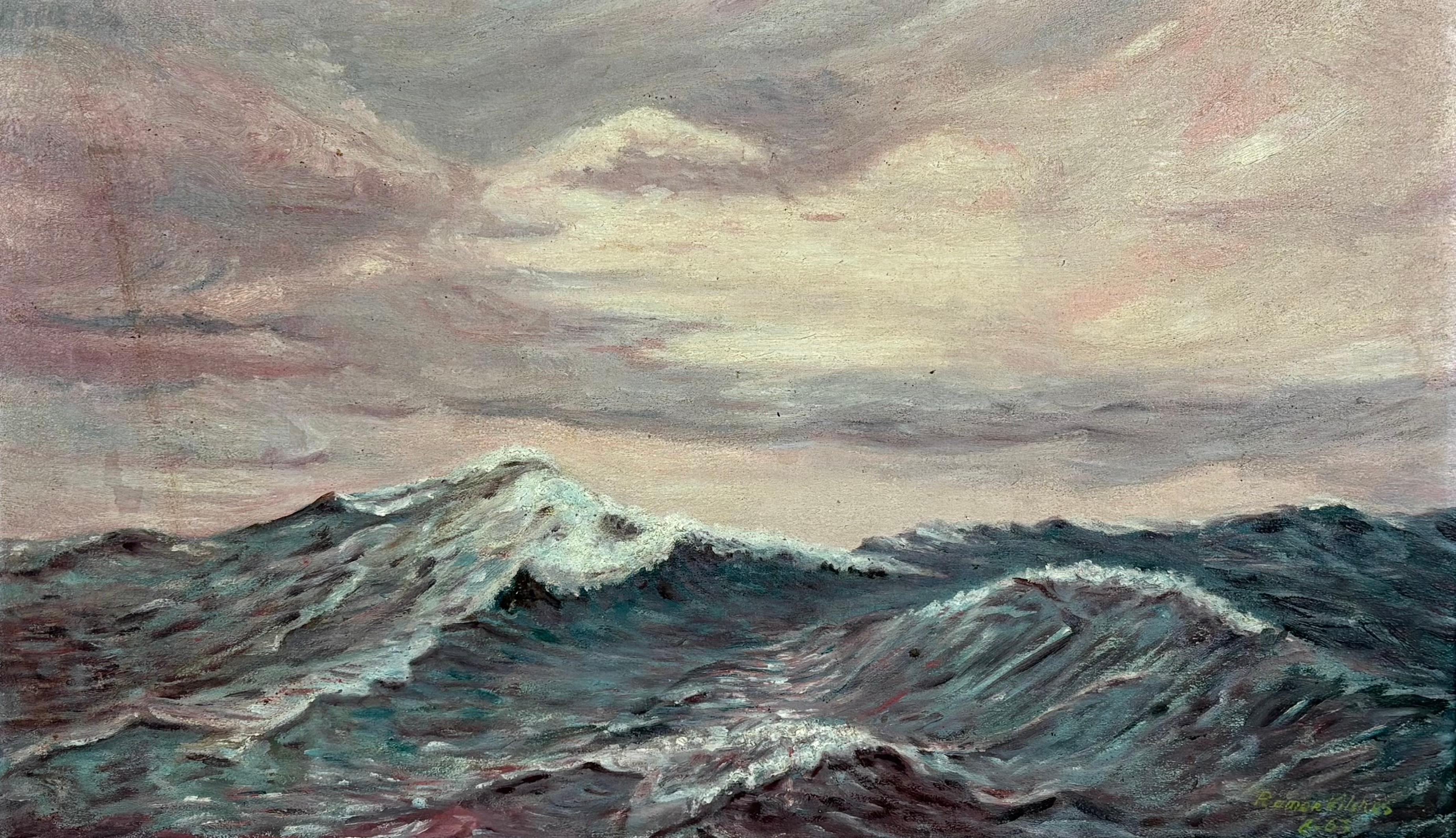 Landscape Painting de RAMÓN VILCHES - MAR REVUELTO - OLEO LIENZO - AÑO 1963