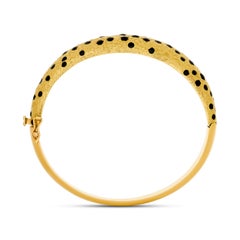 "Ramon" 18 Karat Yellow Gold Cheetah Enamel Bangle Bracelet