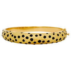 "The Ramones" Bracelet en or jaune 18 carats avec émail guépard