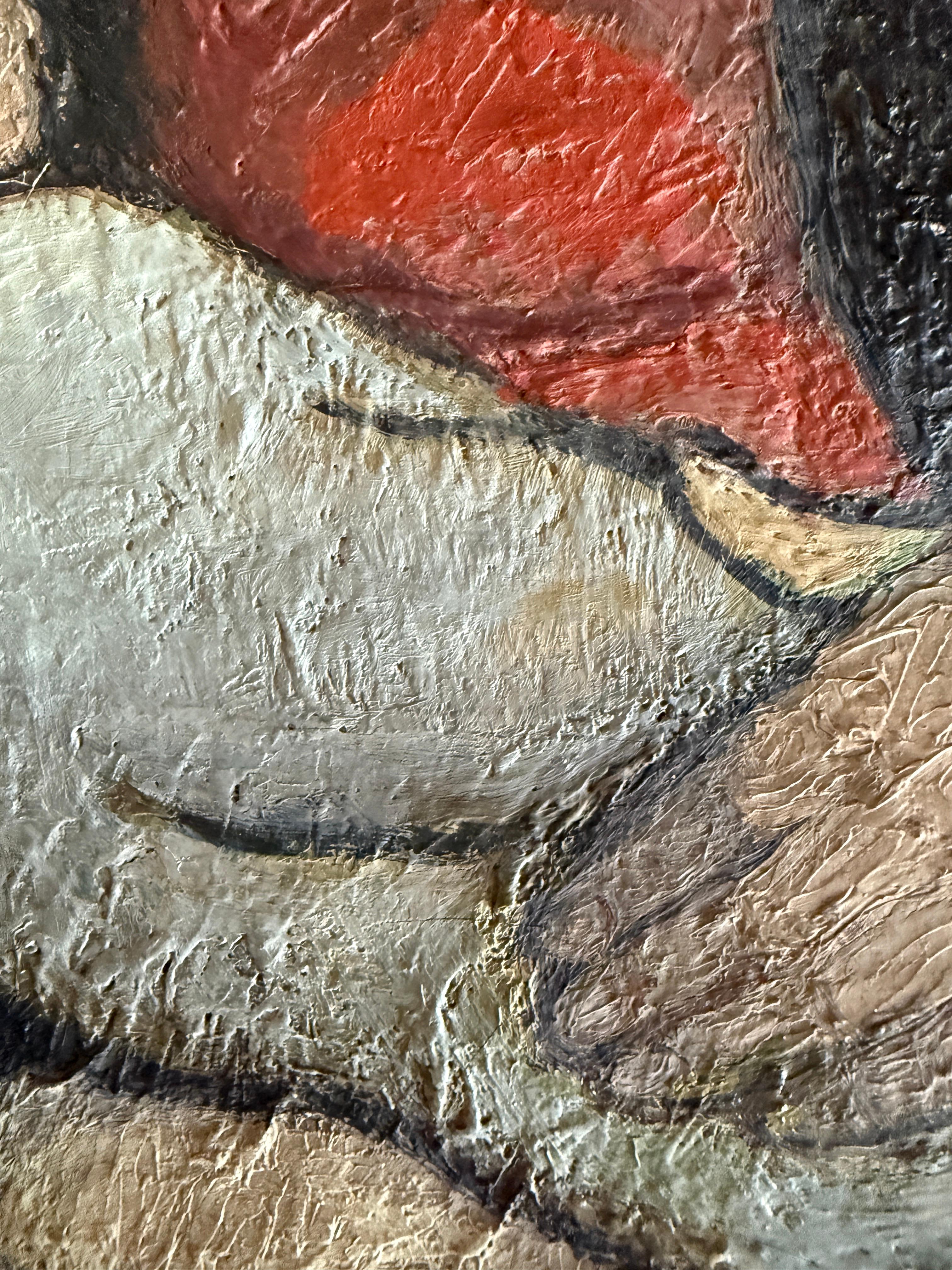 Virgin Mary and Child Jesus oil on canvas painting - Pop Art Painting by Ramón Aguilar Moré