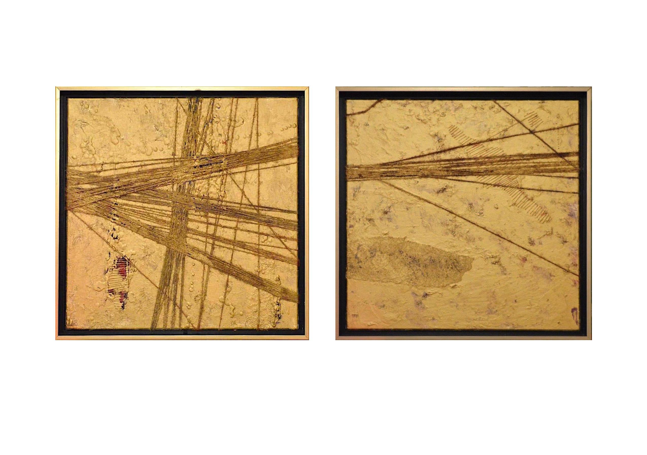 Healing Process #2 and #1 Diptych, Framed Mixed Media on Canvas - Mixed Media Art by Ramon Aular