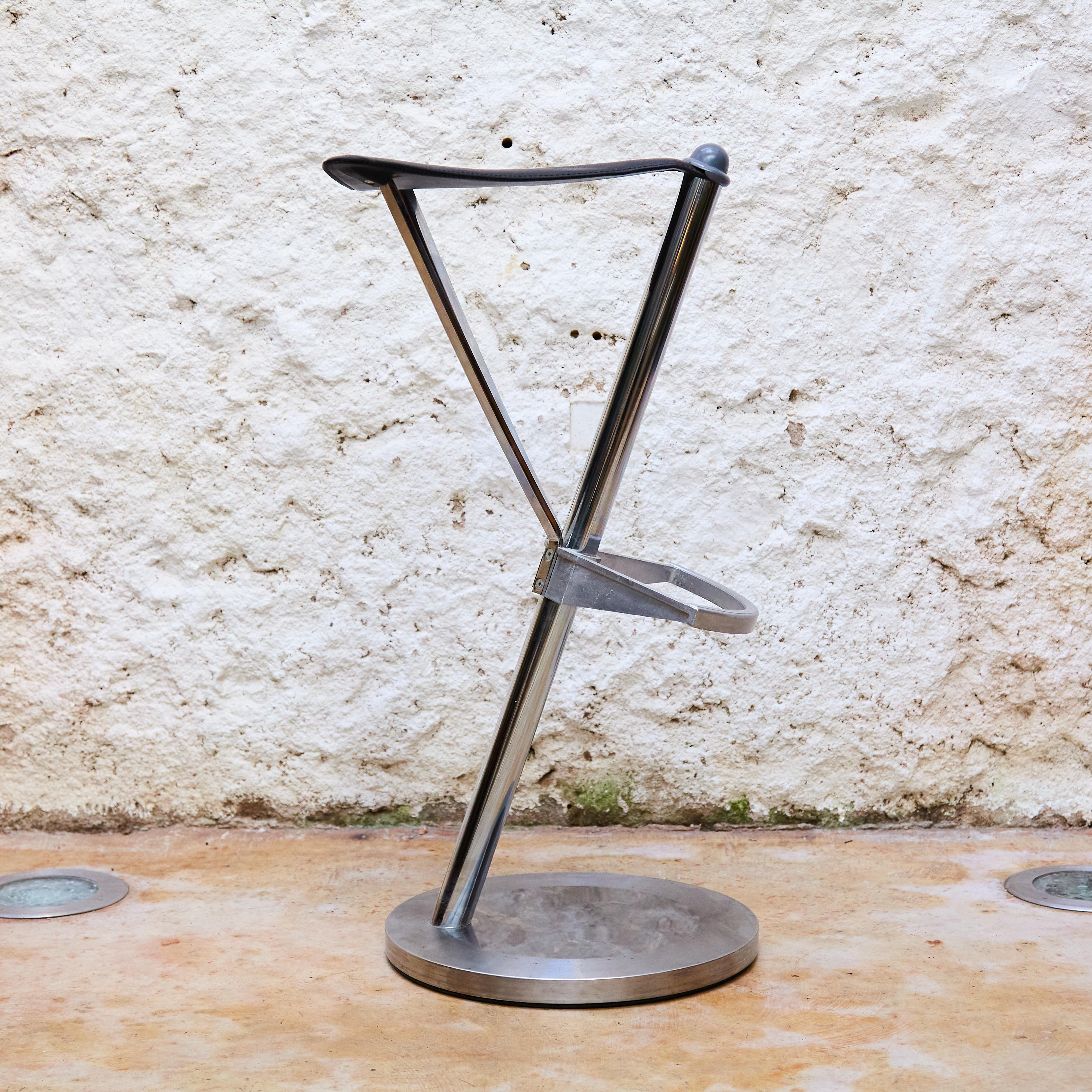 Modern Ramon Benedito 'Frenesi' Aluminium Stool for Transatlantic, circa 1985 For Sale