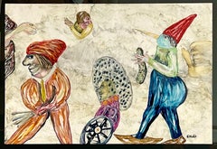 Art cubain Peinture à l'huile abstraite latino-américaine Ramon Carulla - Art populaire surréaliste