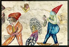 Art cubain Peinture à l'huile abstraite latino-américaine Ramon Carulla Art populaire surréaliste