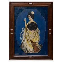 Vintage Ramon Casas 'Anis del Mono' Print Fragment Framed, circa 1930